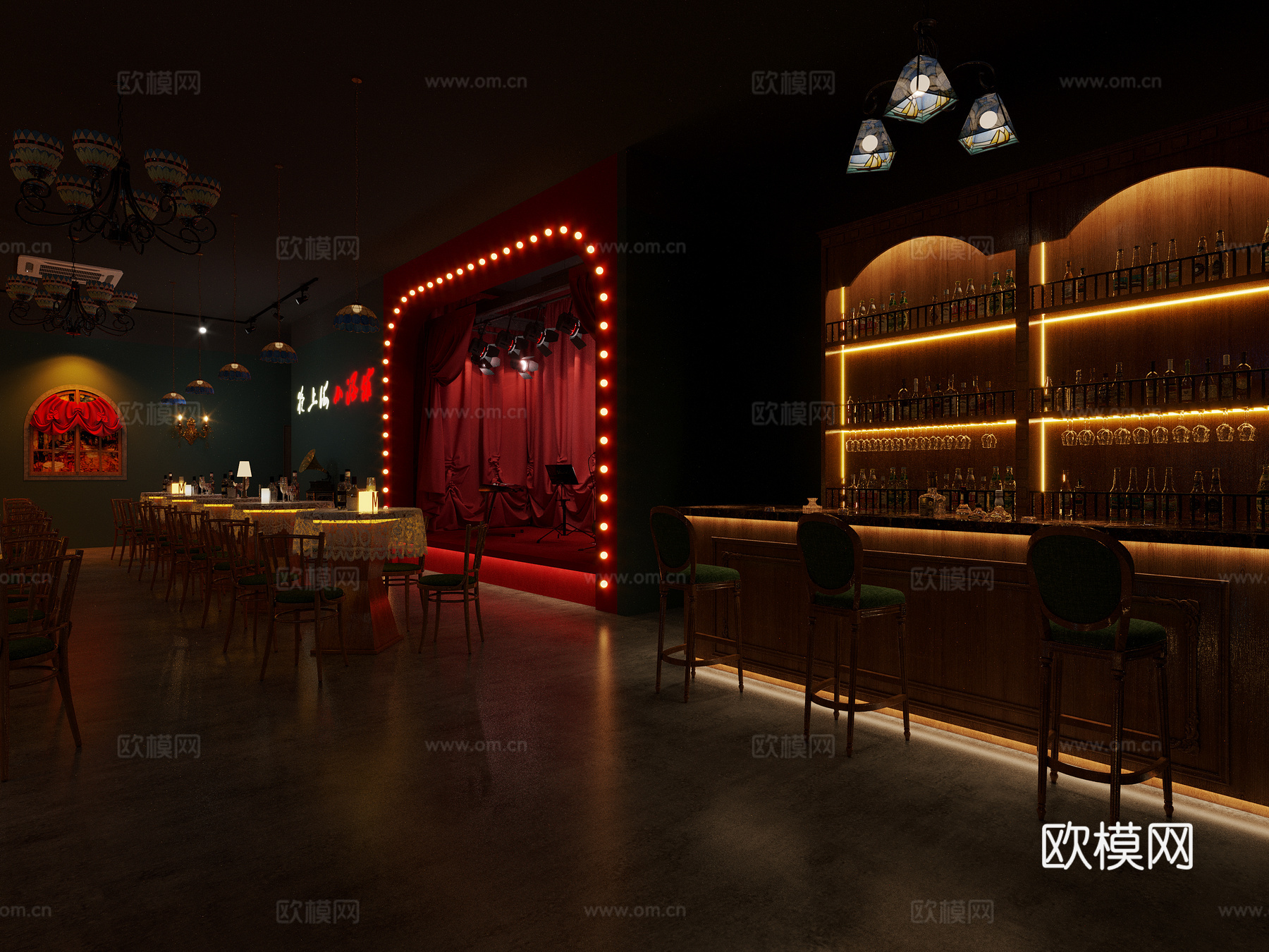 复古小酒馆小酒吧3d模型