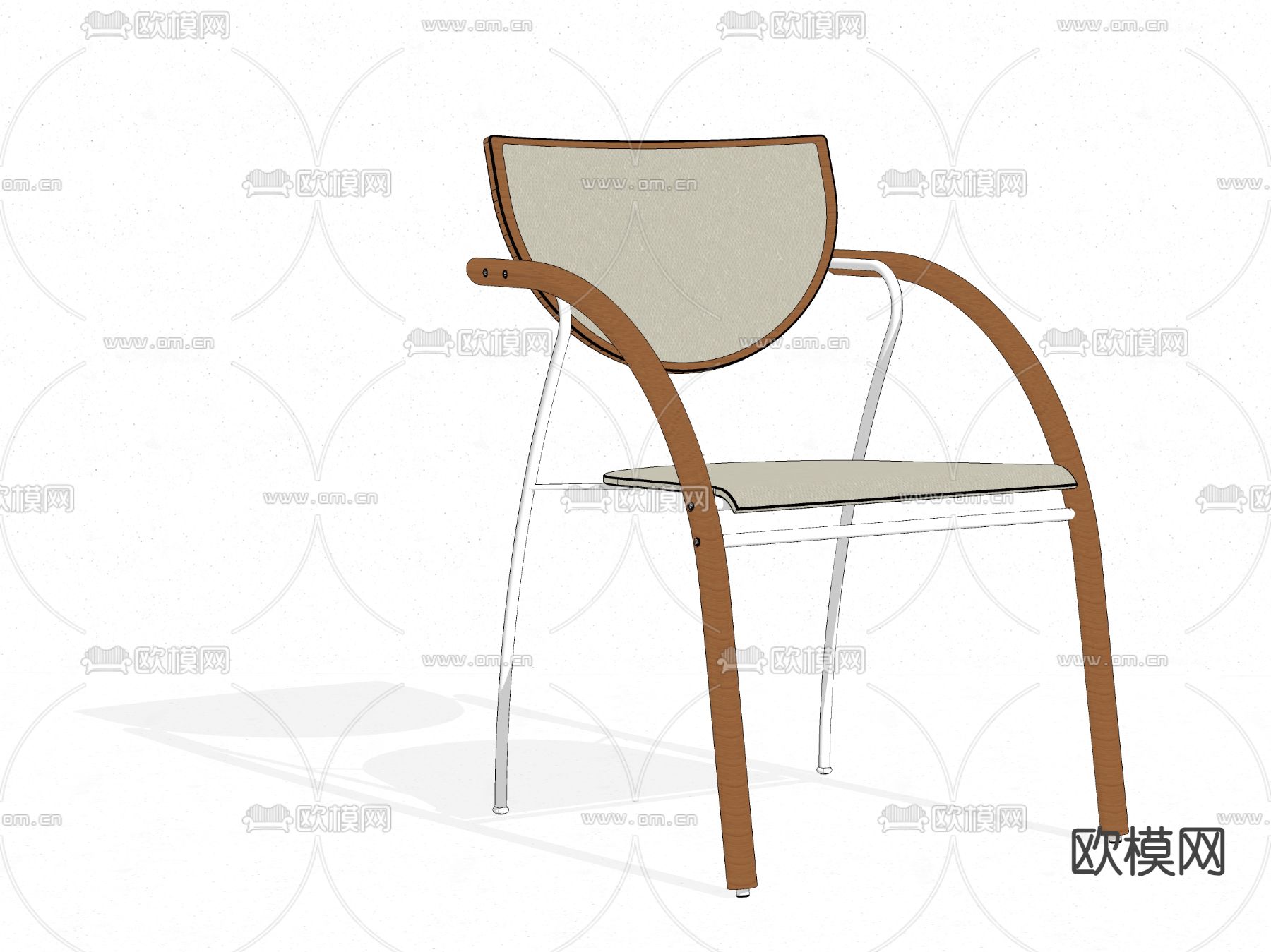 复古椅子 餐椅su模型下载（渲染图2）
