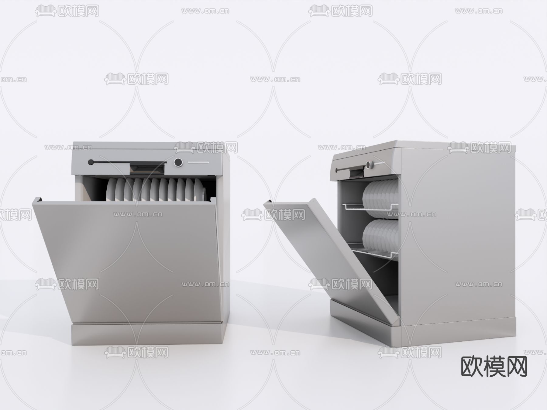 现代洗碗机 消毒柜su模型