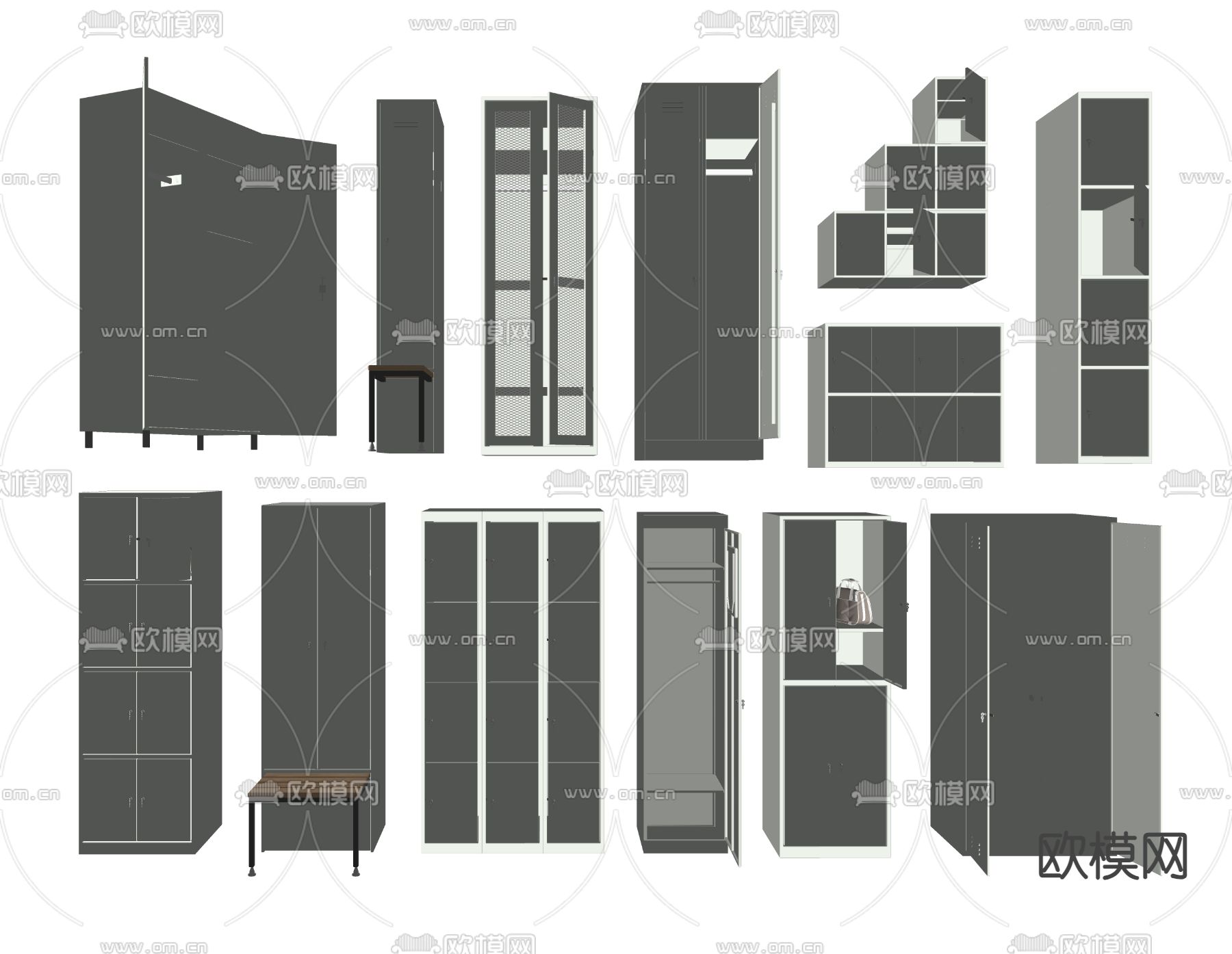 资料柜 档案柜su模型下载（渲染图1）