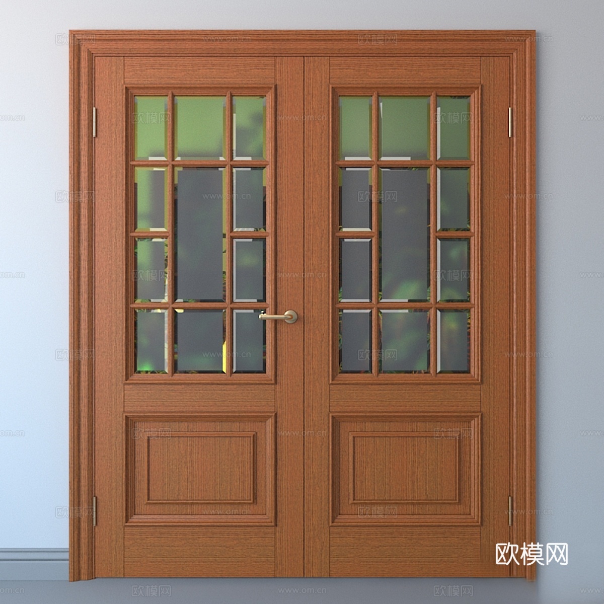 经典镶板玻璃门3d模型
