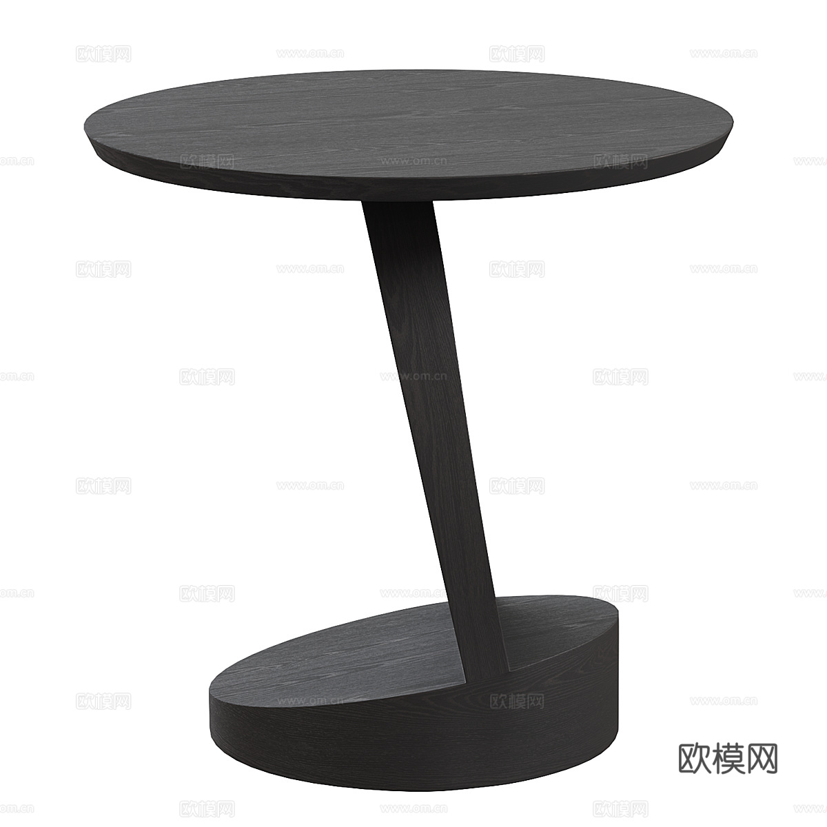 现代意式实木圆边几3d模型
