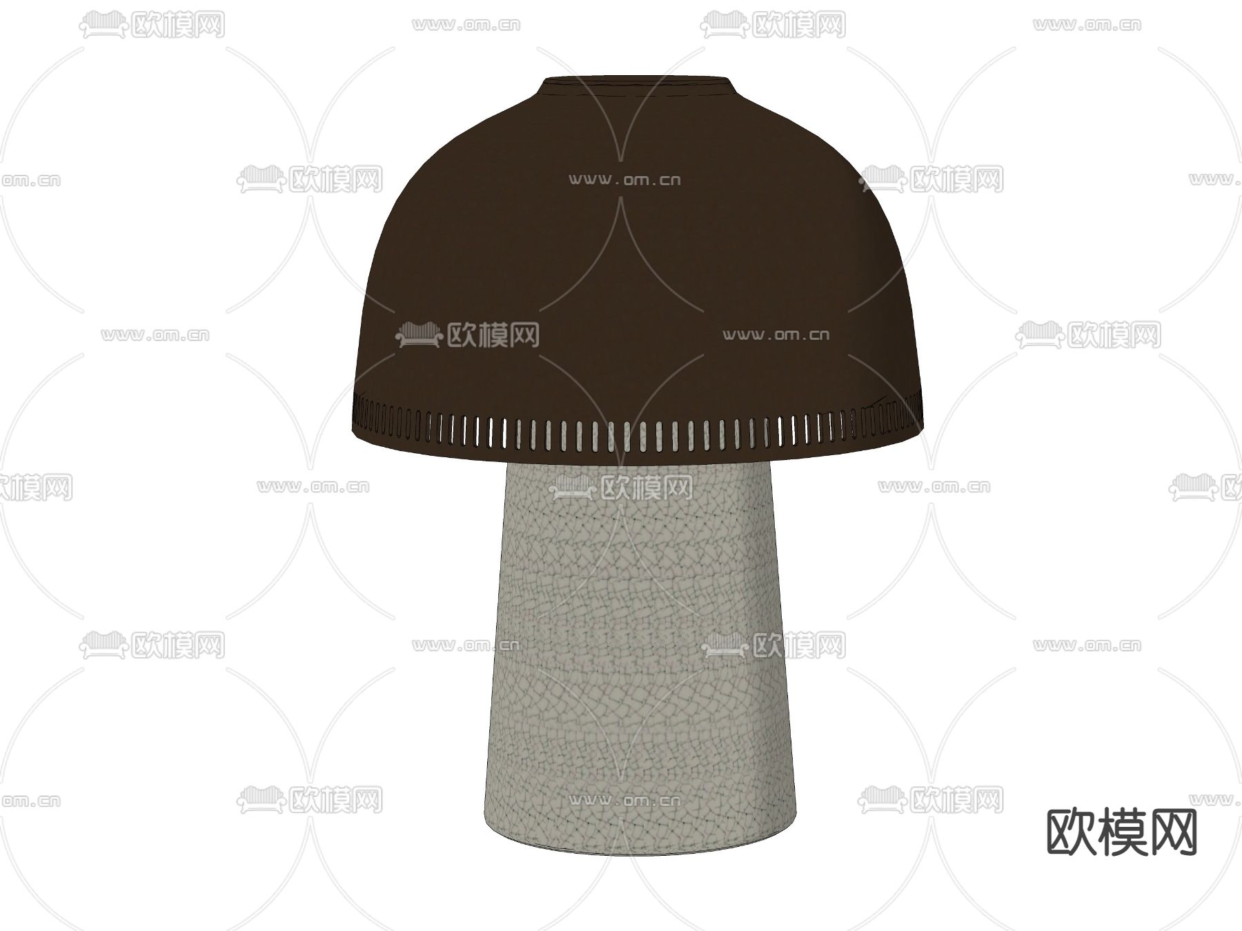 北欧蘑菇台灯su模型下载（渲染图2）
