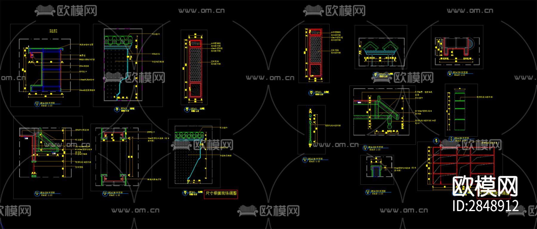 中餐厅CAD施工图下载（渲染图7）