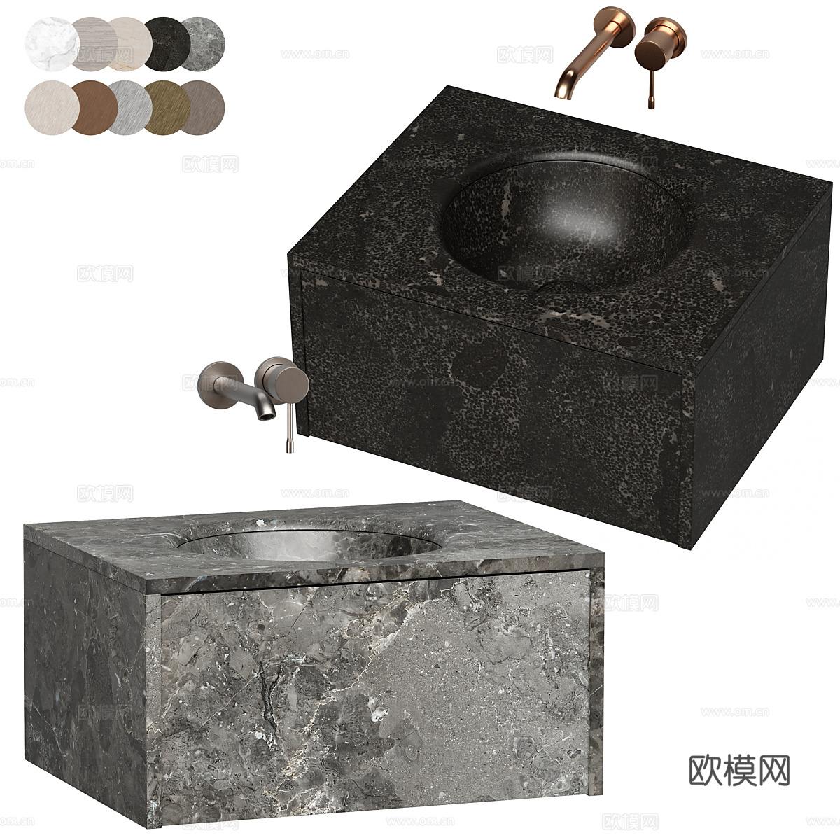 现代意式 SALVATORI 洗脸盆3d模型