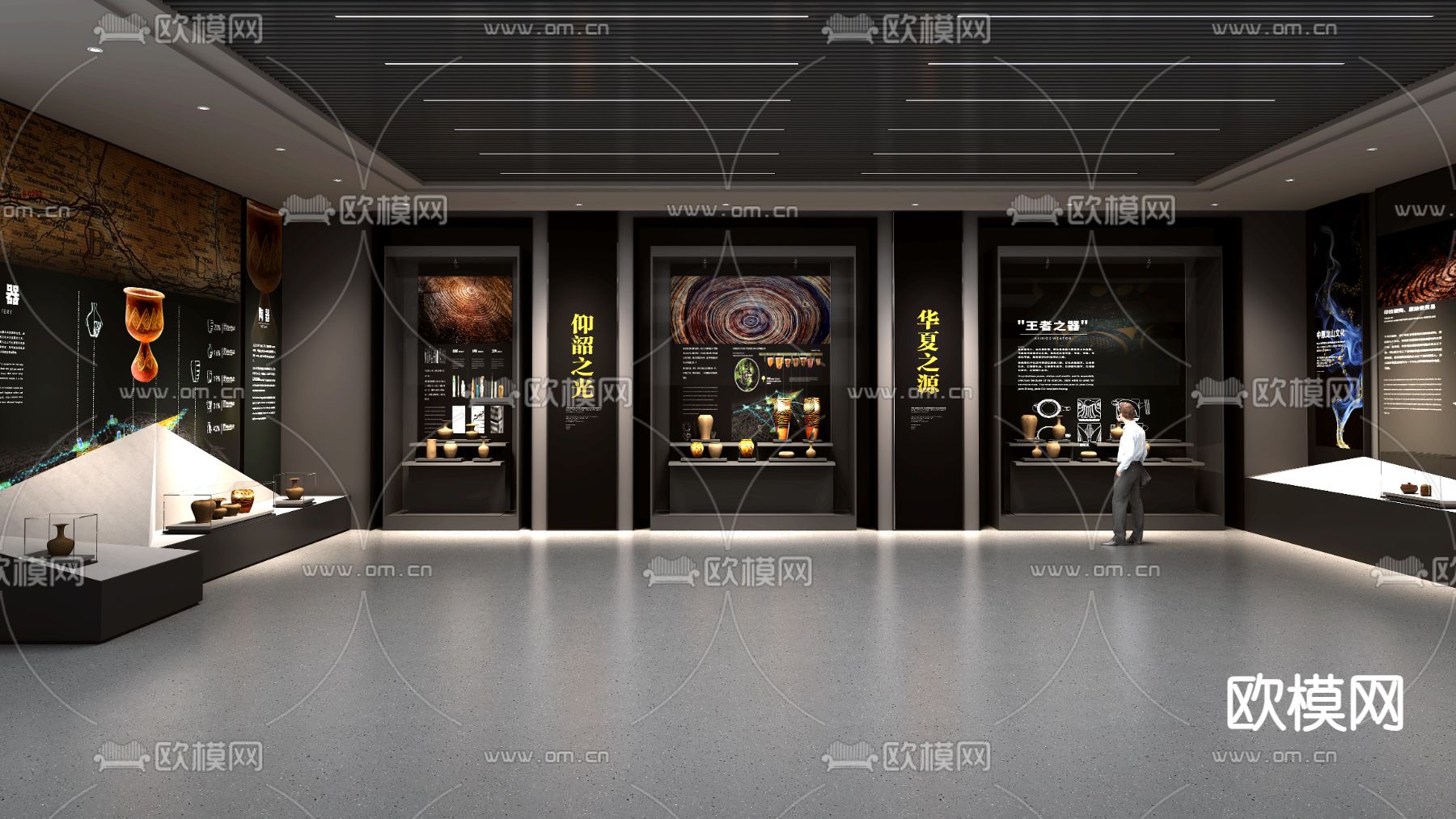 博物馆历史 文化展厅 农耕文化墙su模型下载（渲染图5）