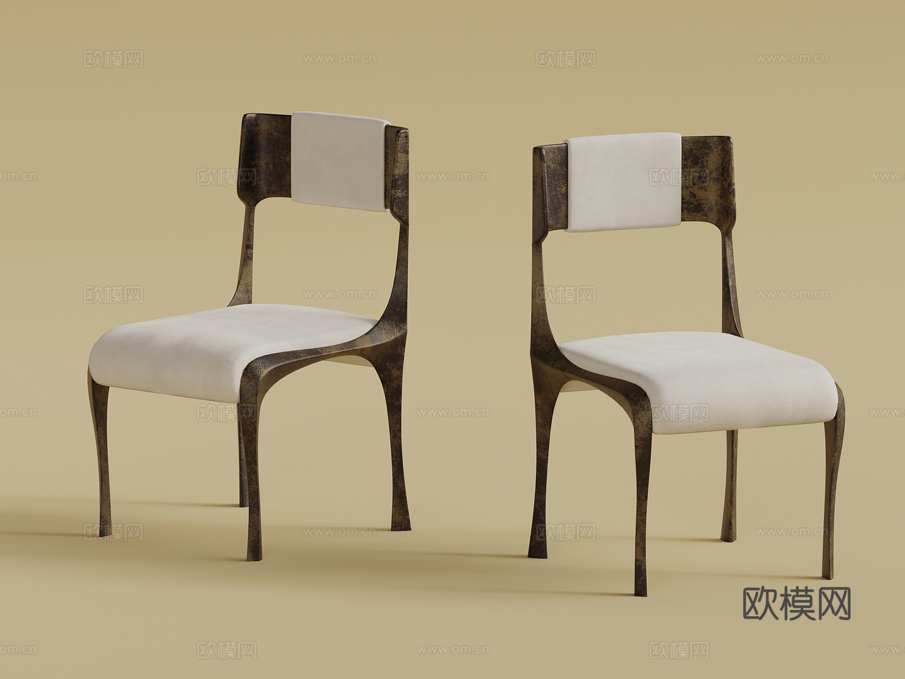 现代法式餐椅 休闲椅3d模型