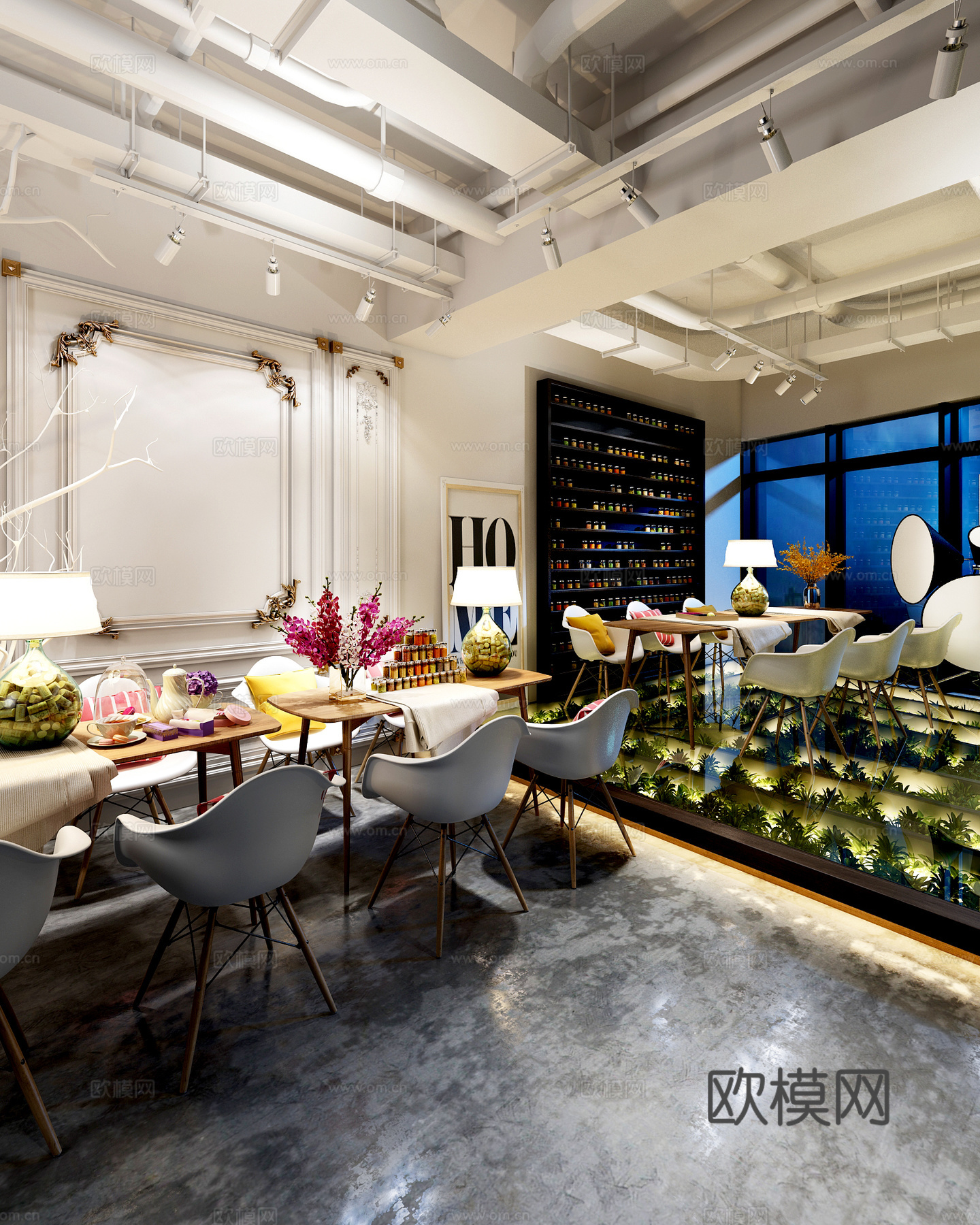 现代美甲店 美甲桌椅3d模型