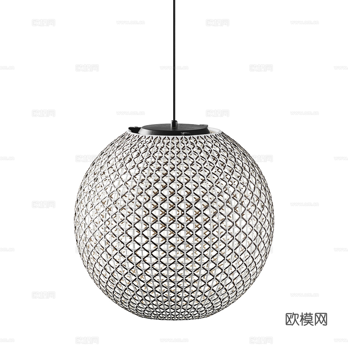 新中式藤编装饰吊灯3d模型
