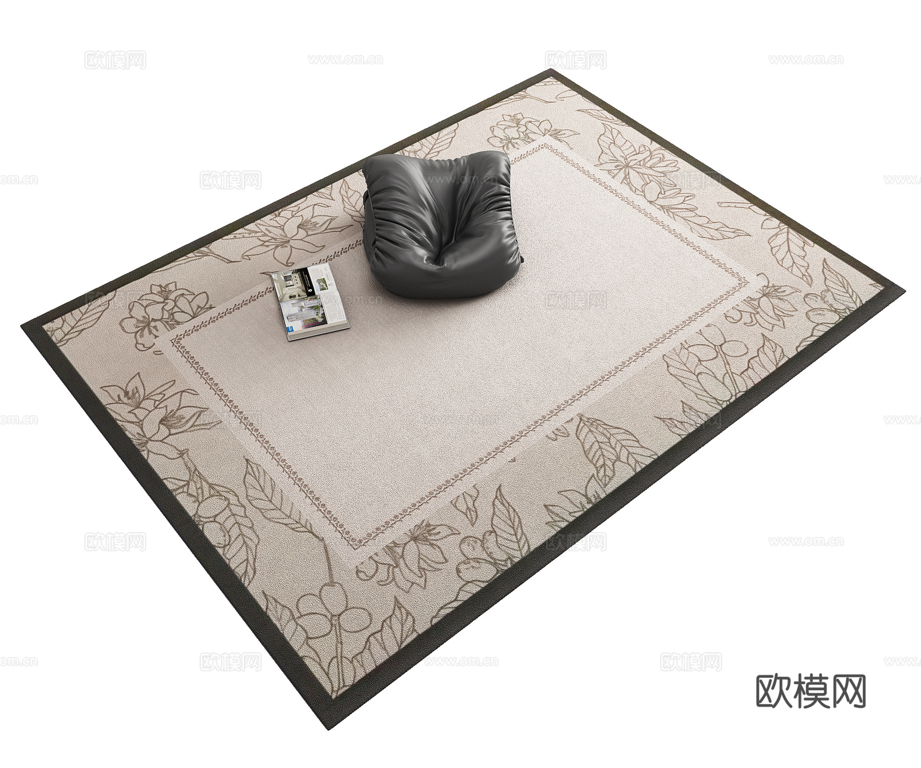 中古复古花纹地毯3d模型
