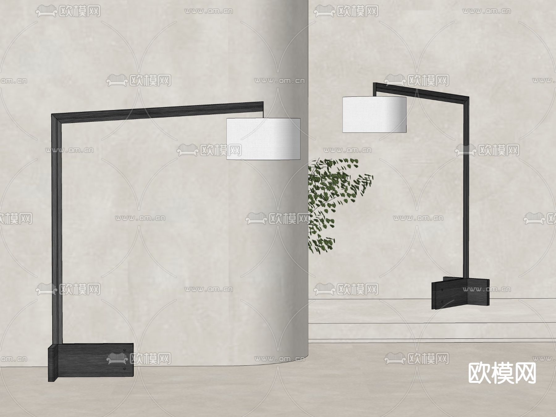 Christian Liaigre 落地灯su模型下载（渲染图2）