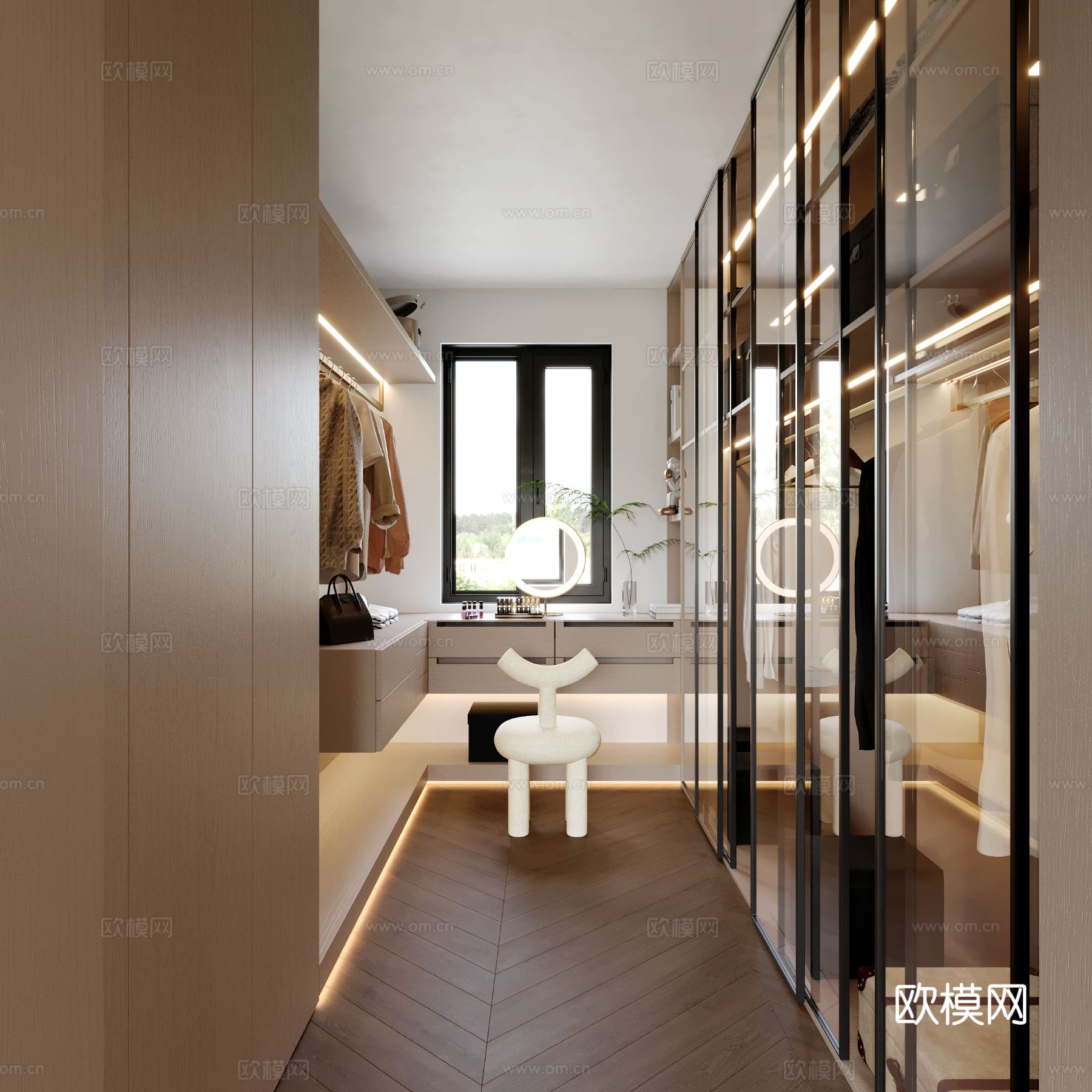 意式衣帽间3d模型下载