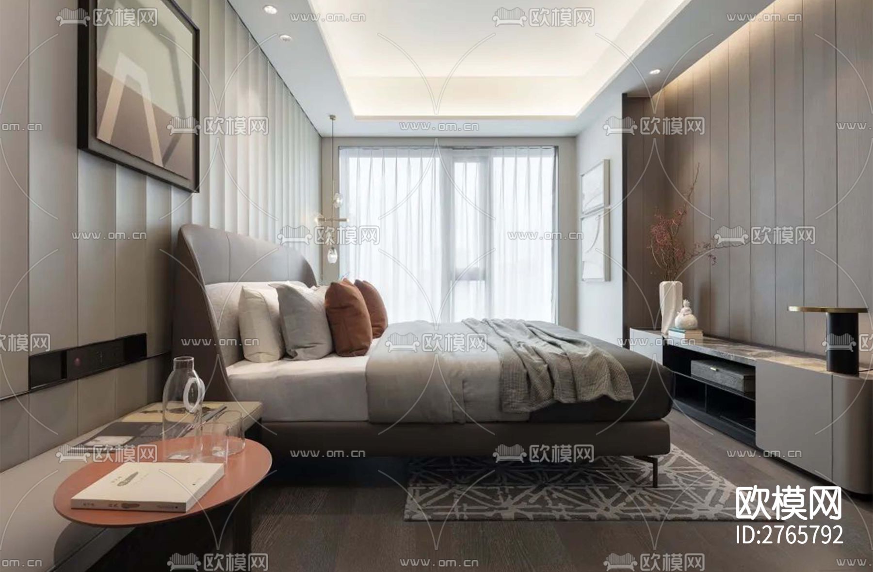 家装平层cad施工图下载（渲染图5）