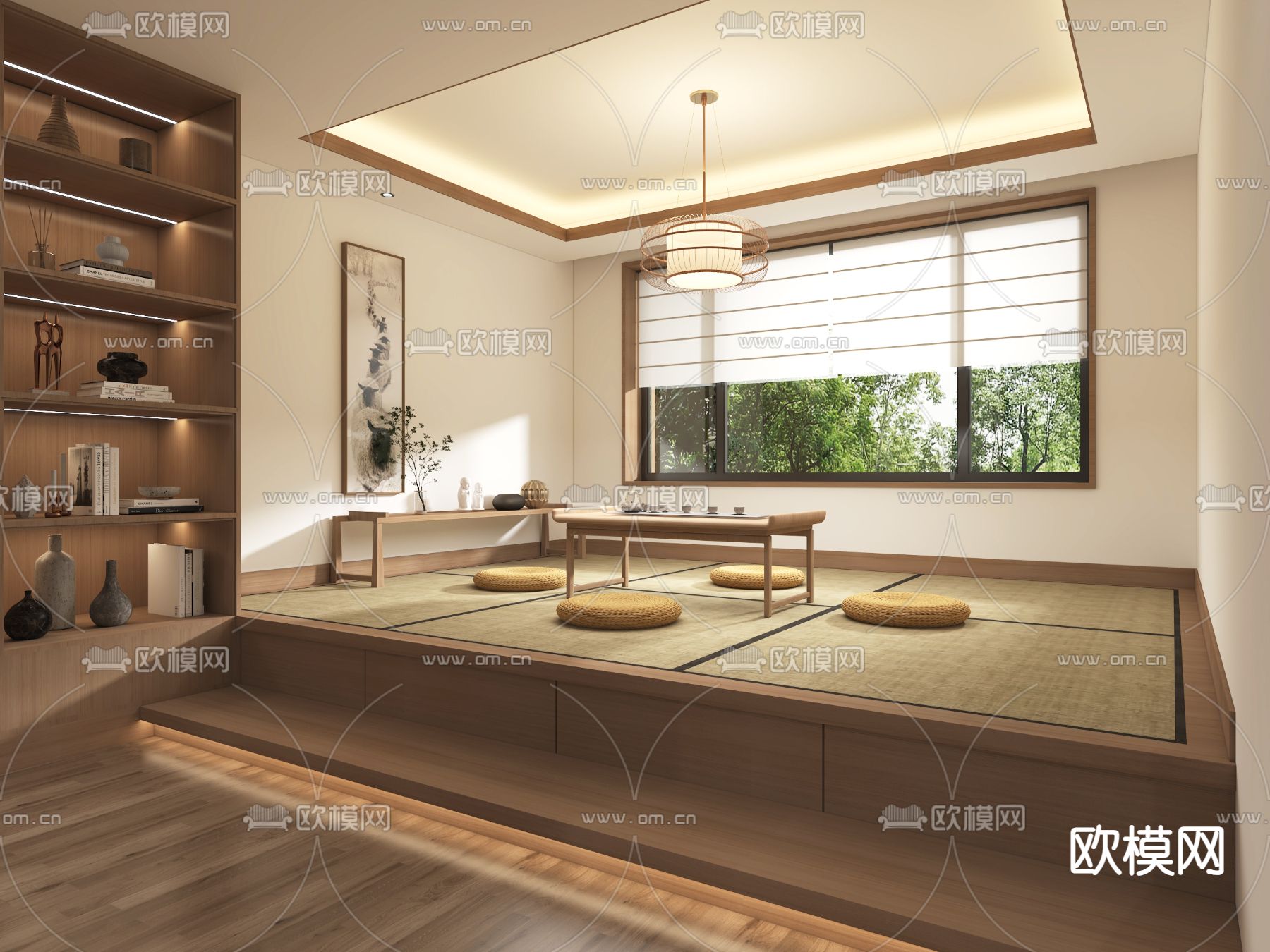 日式茶室 榻榻米茶室3d模型下载