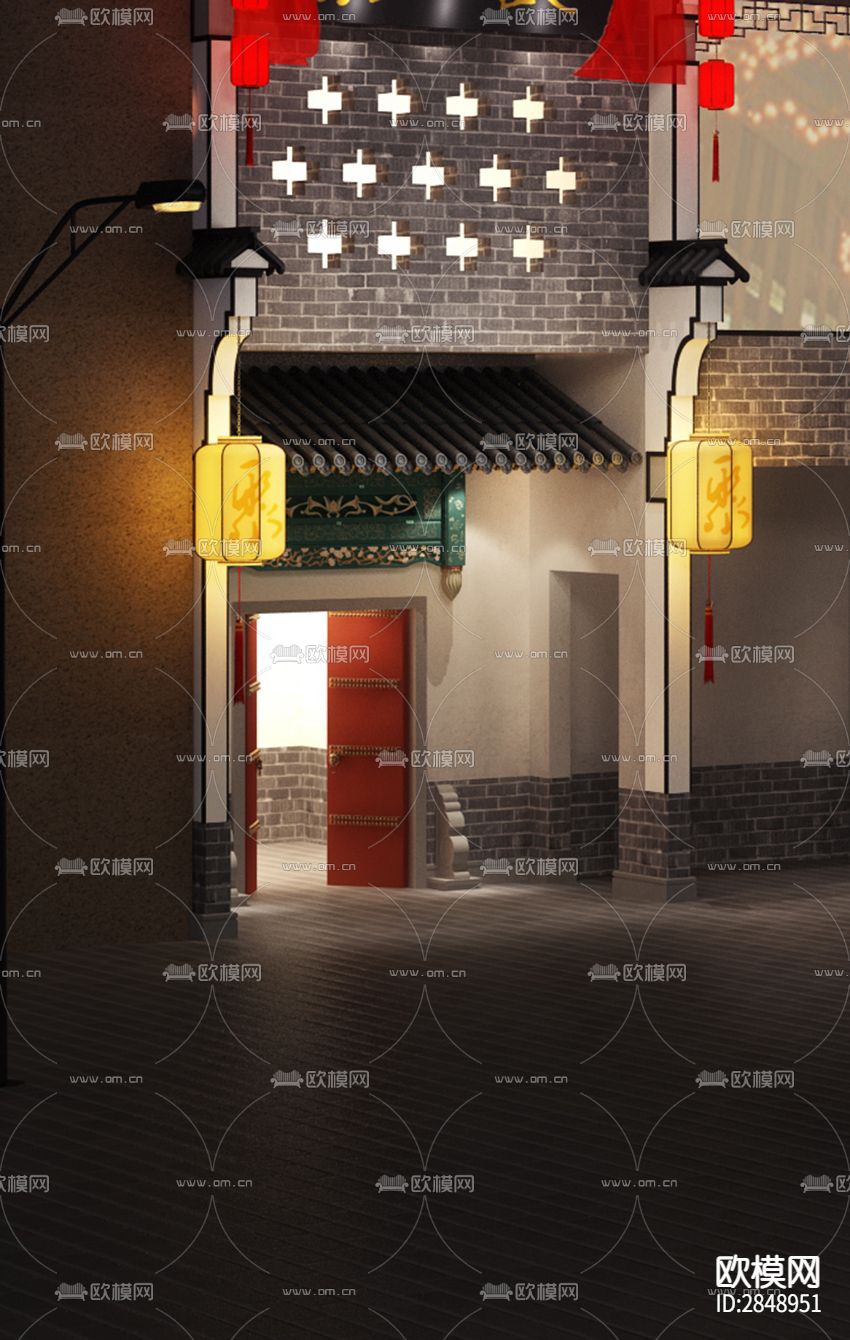 徽派建筑cad大样图下载（渲染图3）