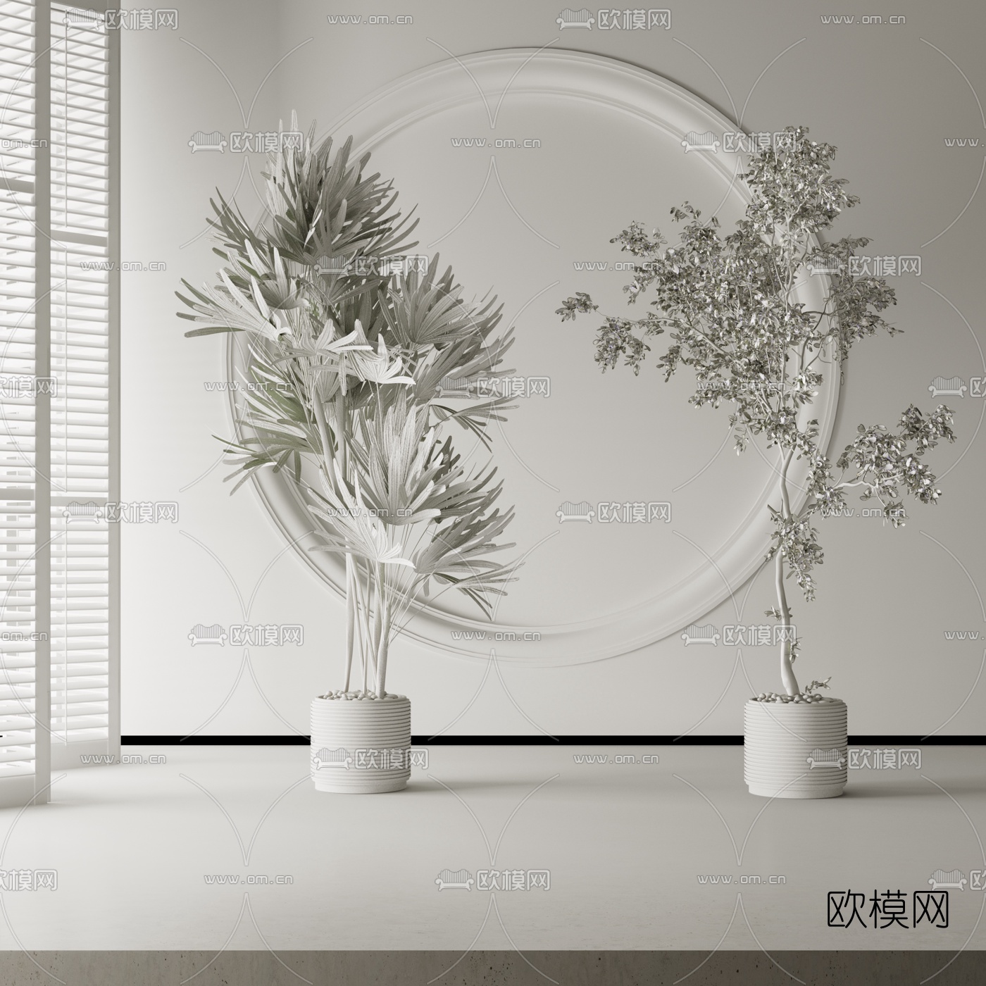 现代植物盆栽3d模型下载（渲染图5）