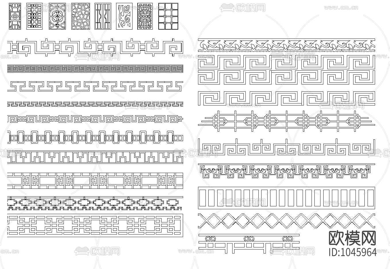 中式花格屏风图库下载（渲染图4）
