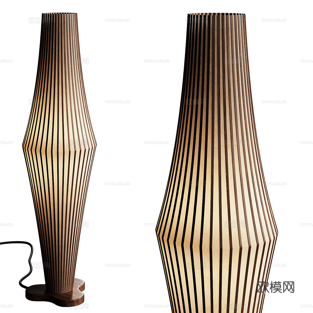 新中式藤编落地灯3d模型