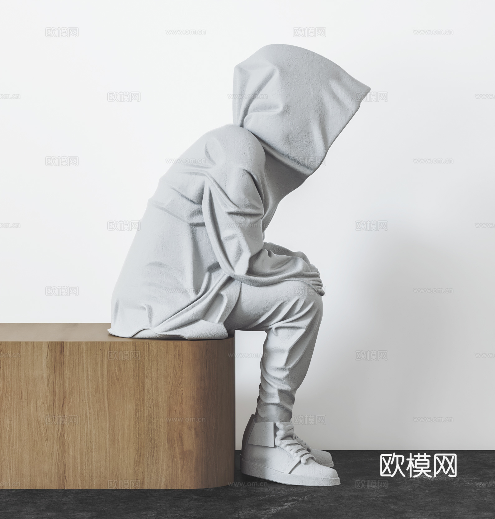 现代抽象人形雕塑3d模型