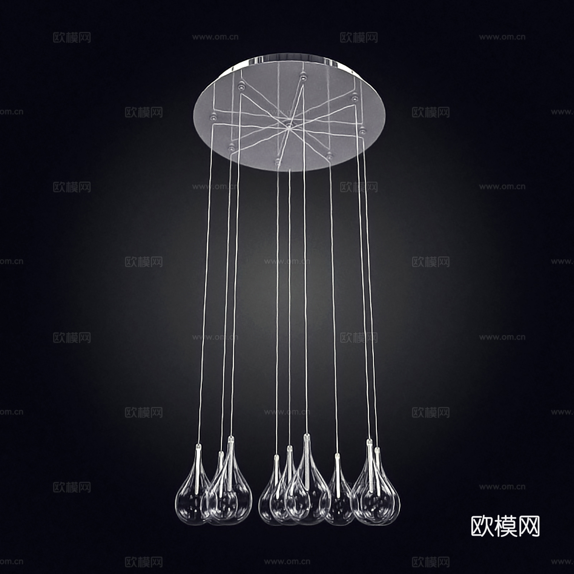 现代吊灯  玻璃吊灯  创意小吊灯su模型