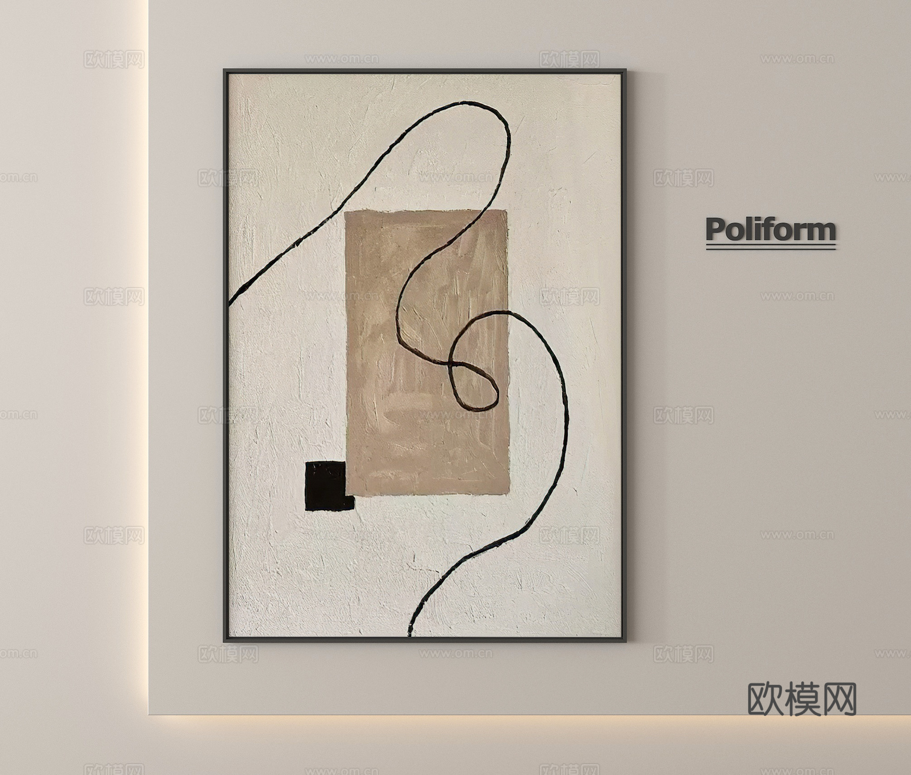 现代意式挂画 抽象挂画 简约挂画 装饰画3d模型
