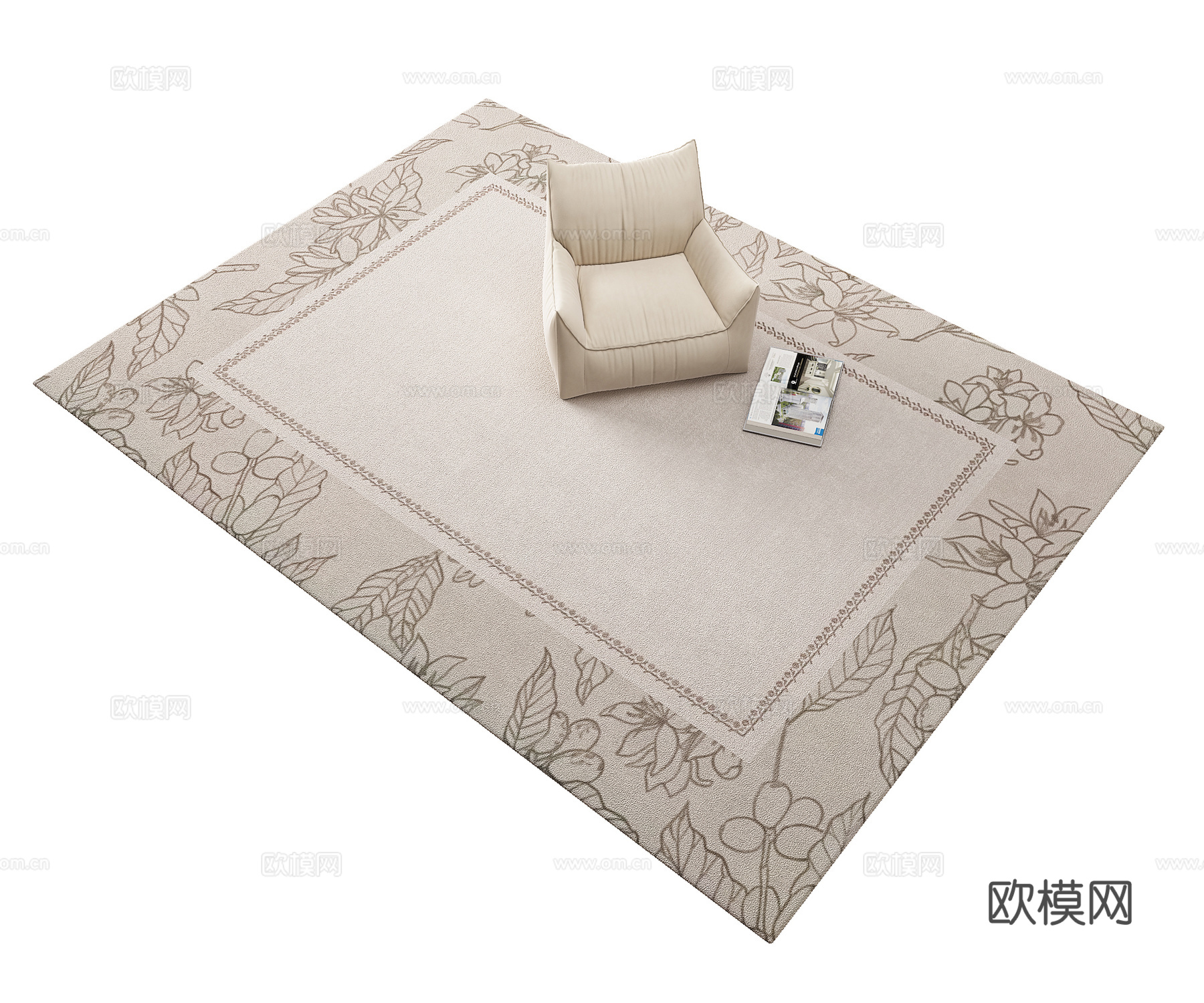 中古复古花纹地毯3d模型