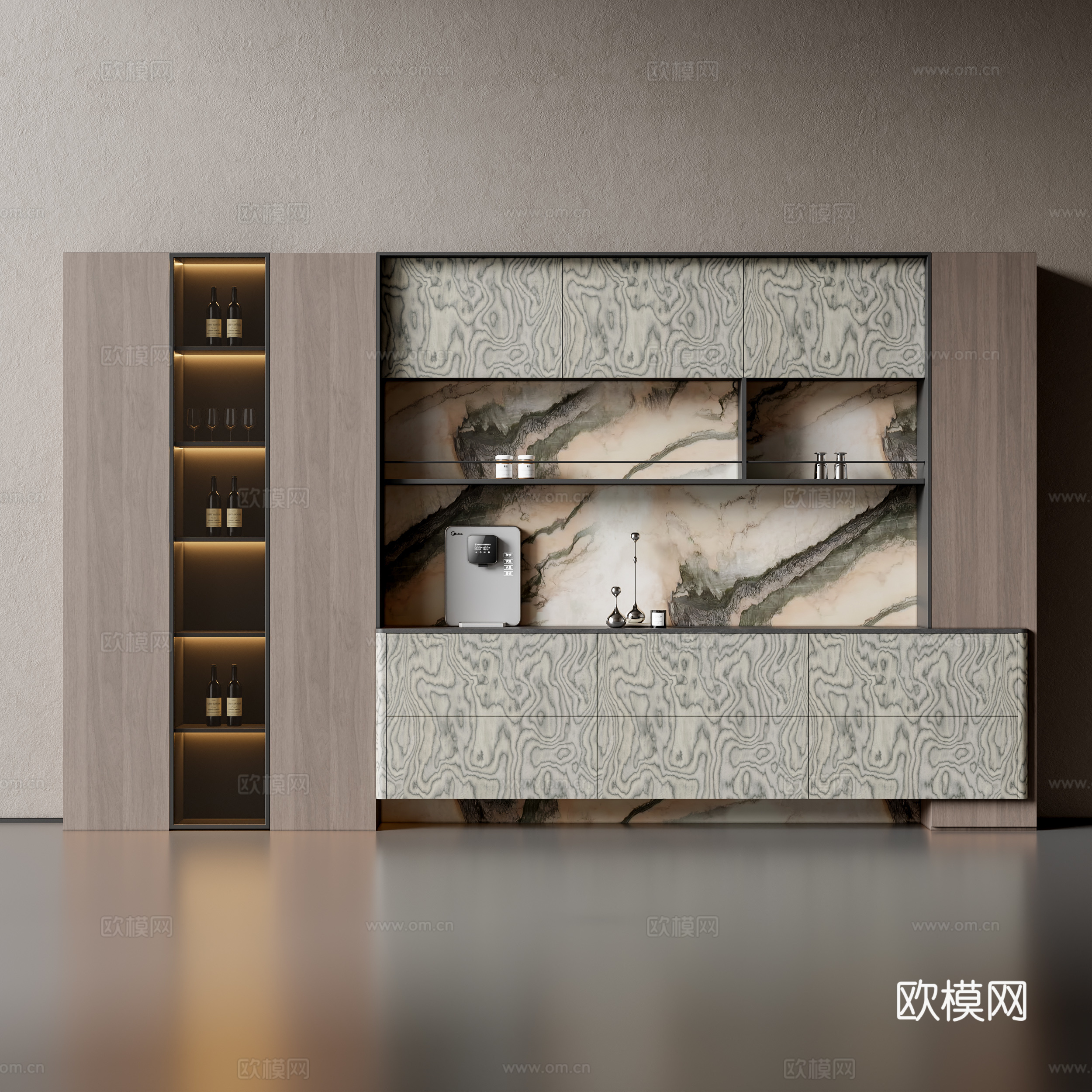现代餐边柜su模型