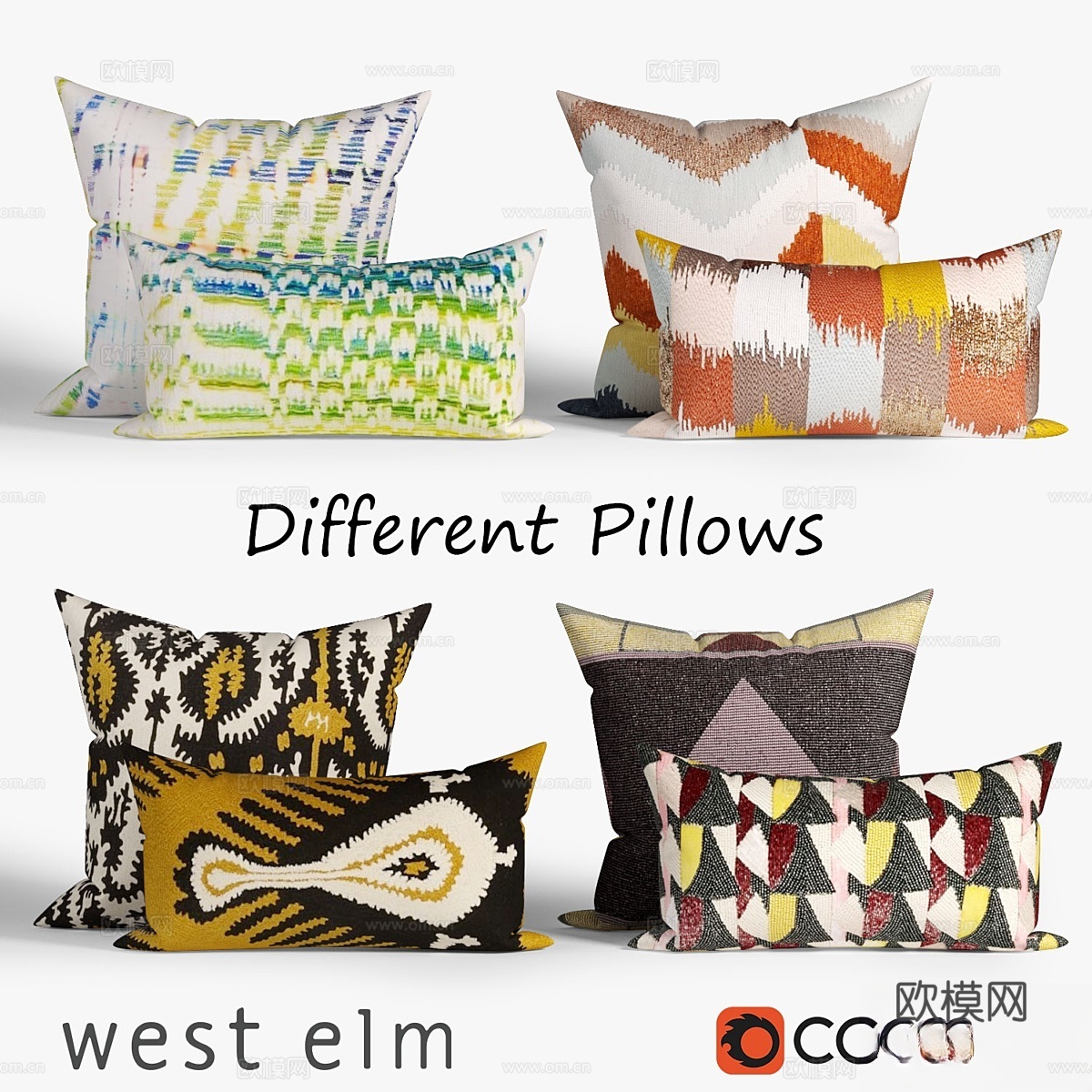 装饰靠枕 westelm.set 0193d模型