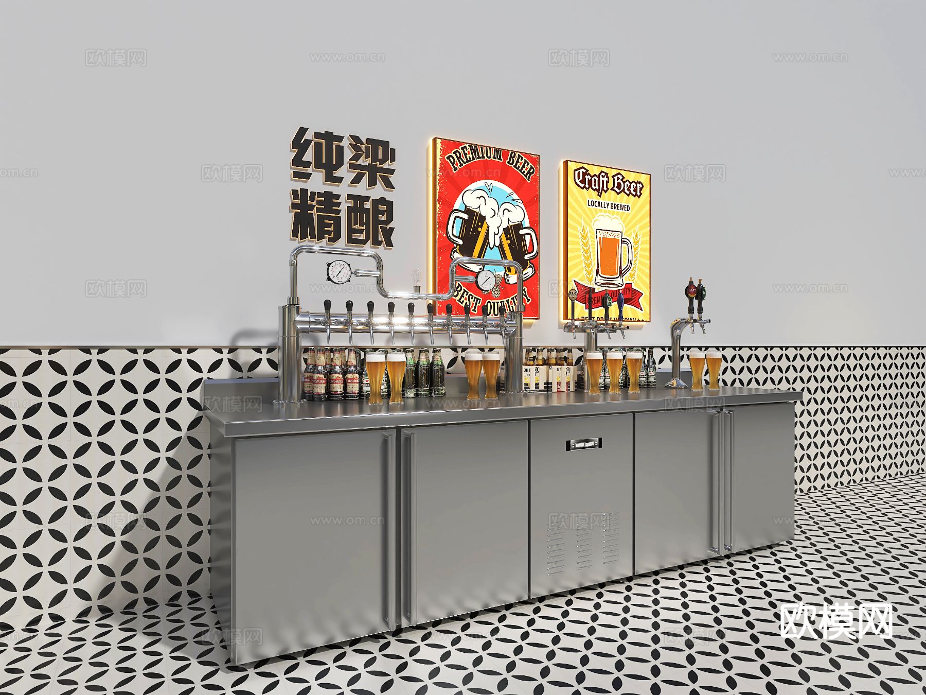 扎啤机 酿酒机 精酿机 啤酒机su模型下载（渲染图2）