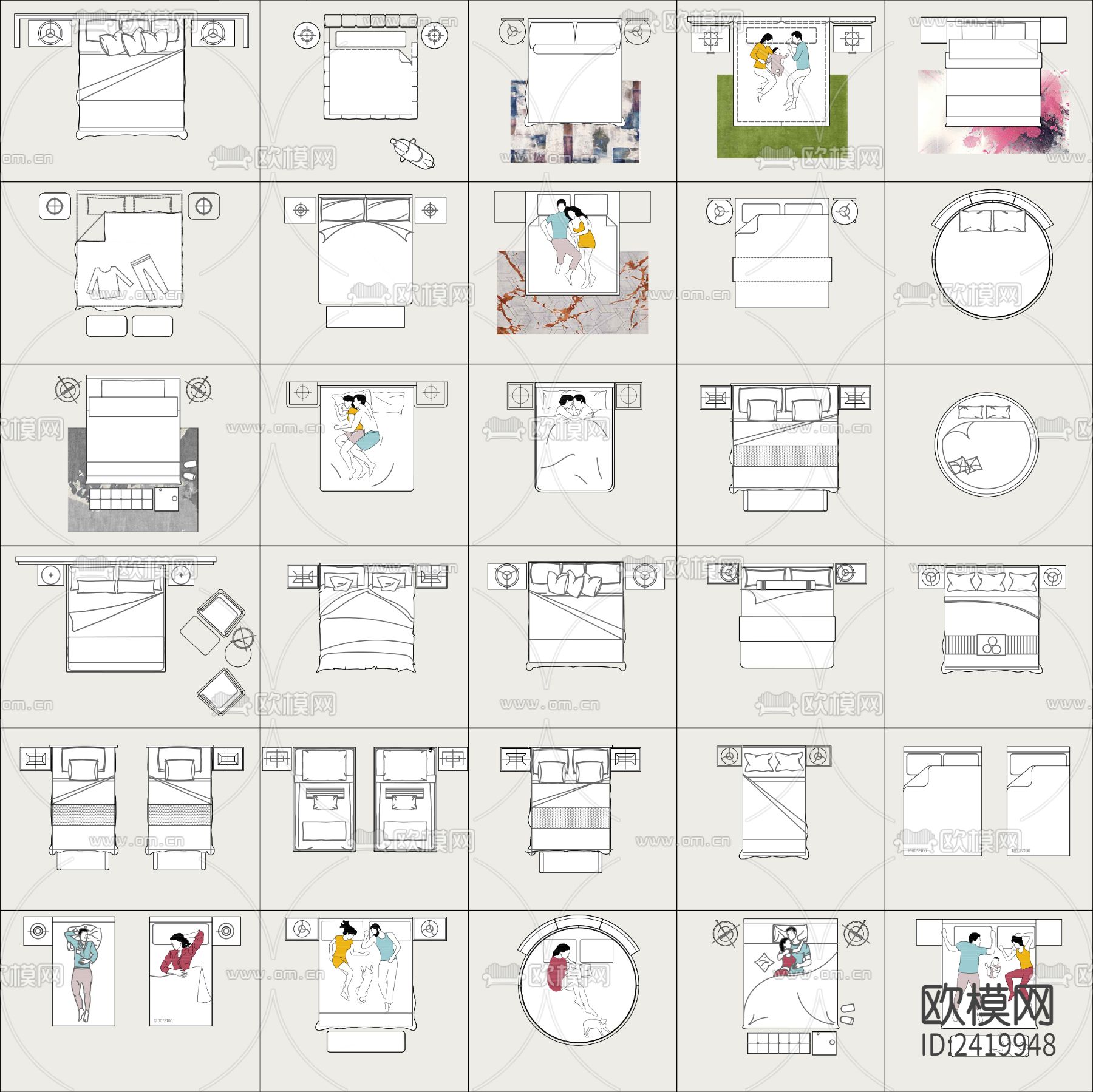 网红家具合集设计cad施工图下载（渲染图2）