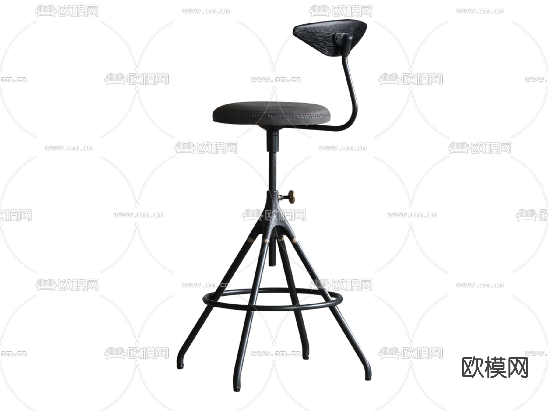 工业风吧台椅su模型下载（渲染图1）