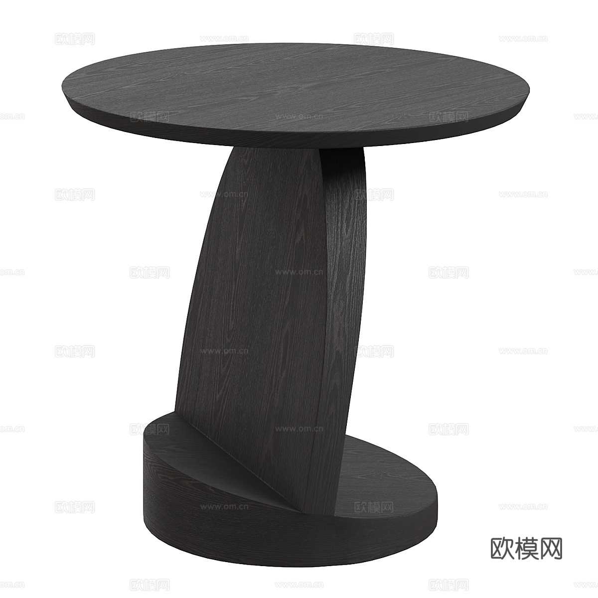 现代意式实木圆边几3d模型