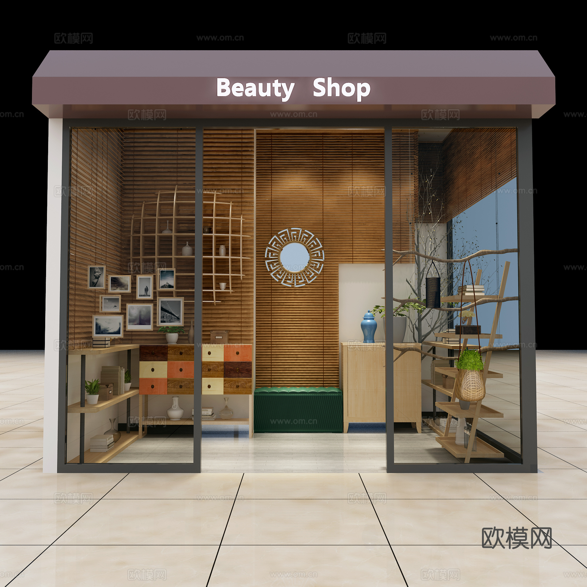 现代美甲店3d模型