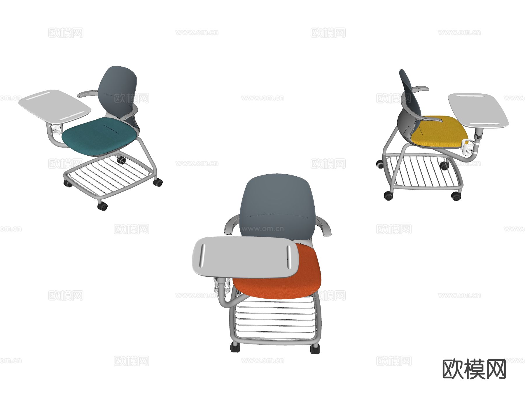 培训椅 办公椅 洽谈椅su模型下载（渲染图1）
