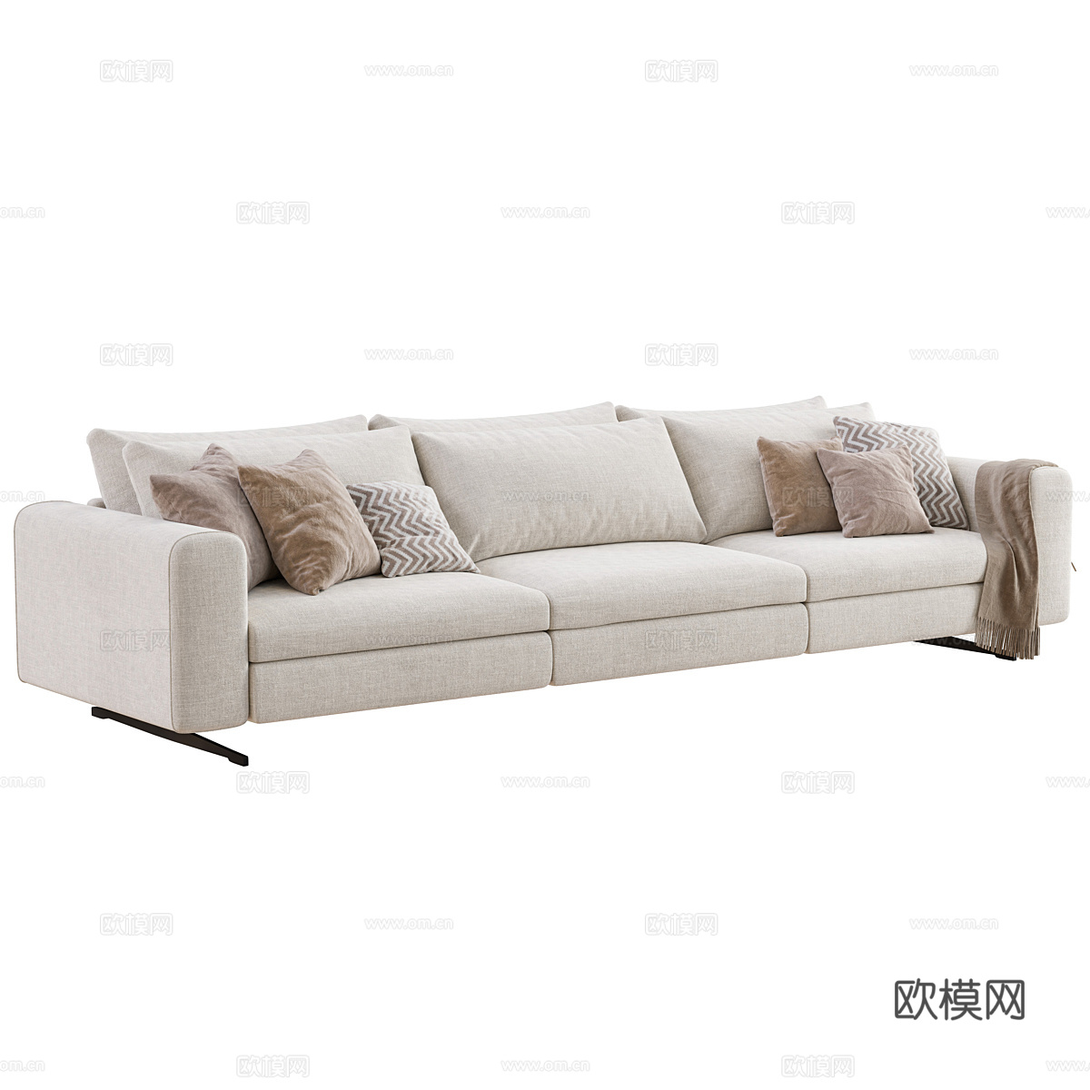 现代意式布艺休闲沙发3d模型