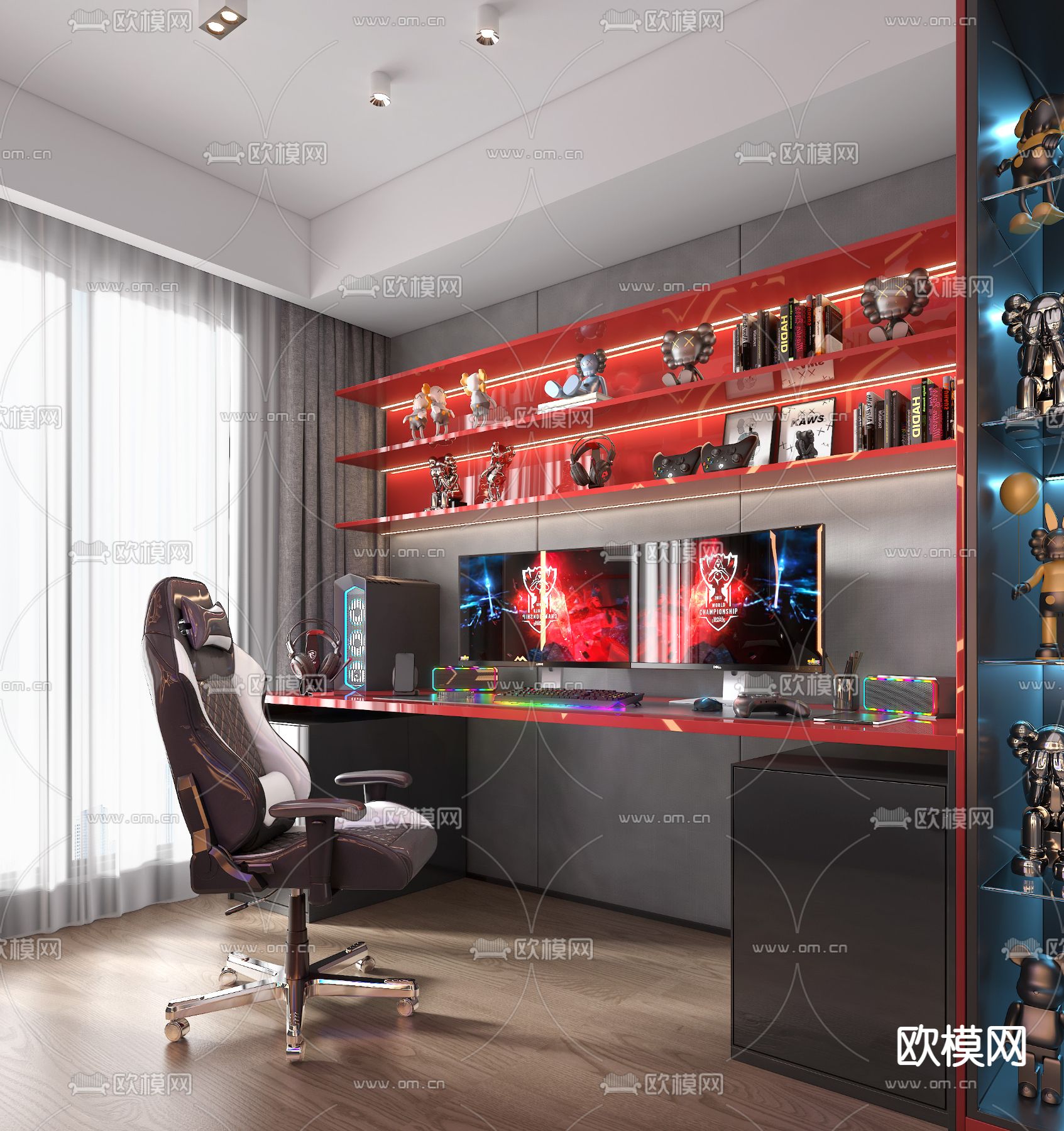 现代电竞室3d模型下载