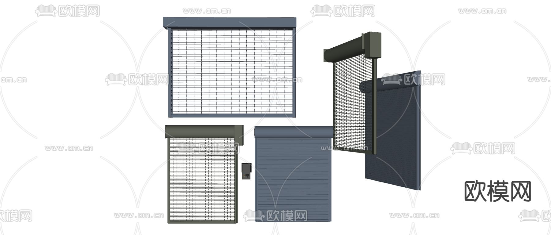 卷帘门 卷闸门 店铺大门 仓库门 车库门su模型