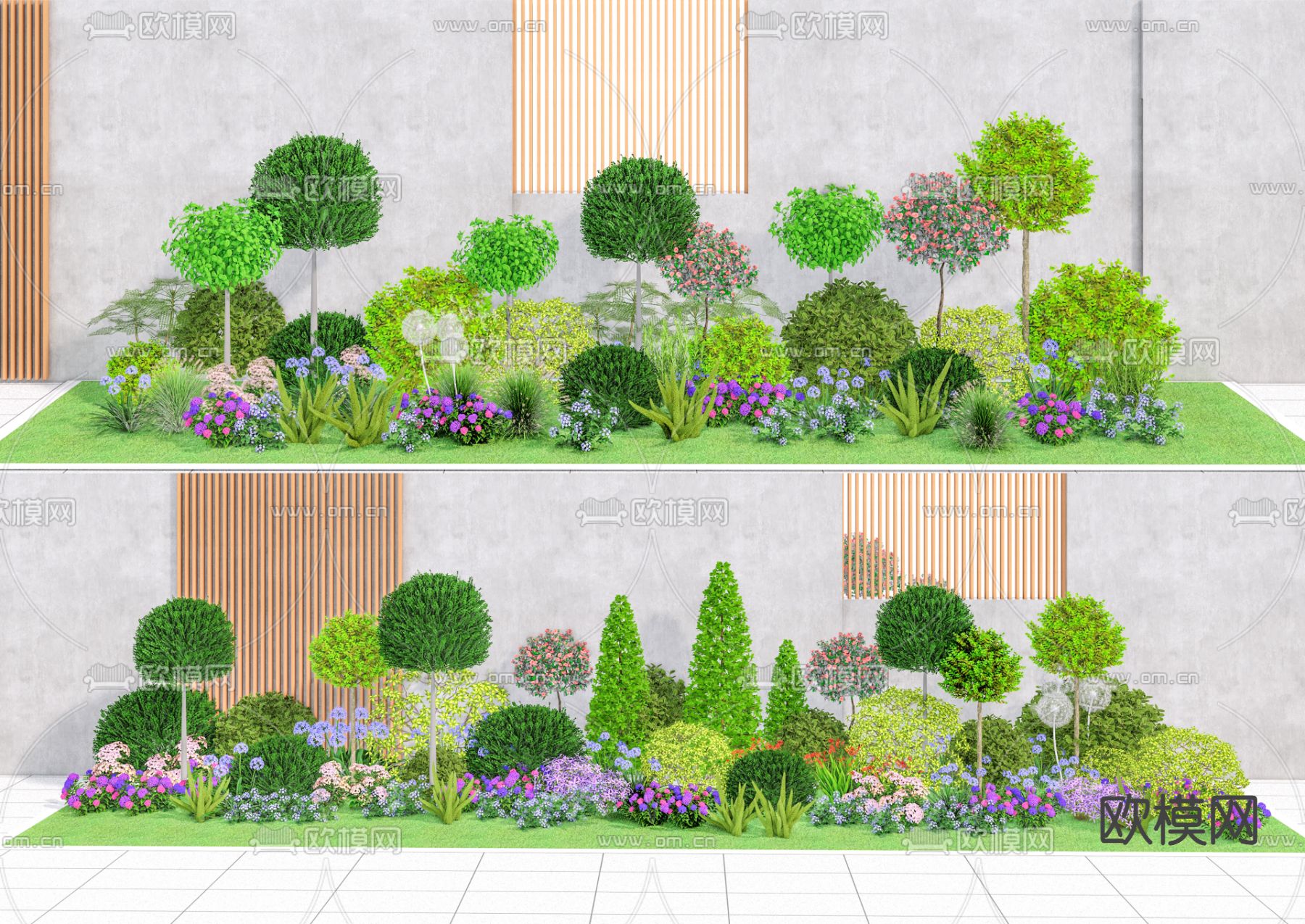 现代植物堆 花境植物su模型下载（渲染图2）