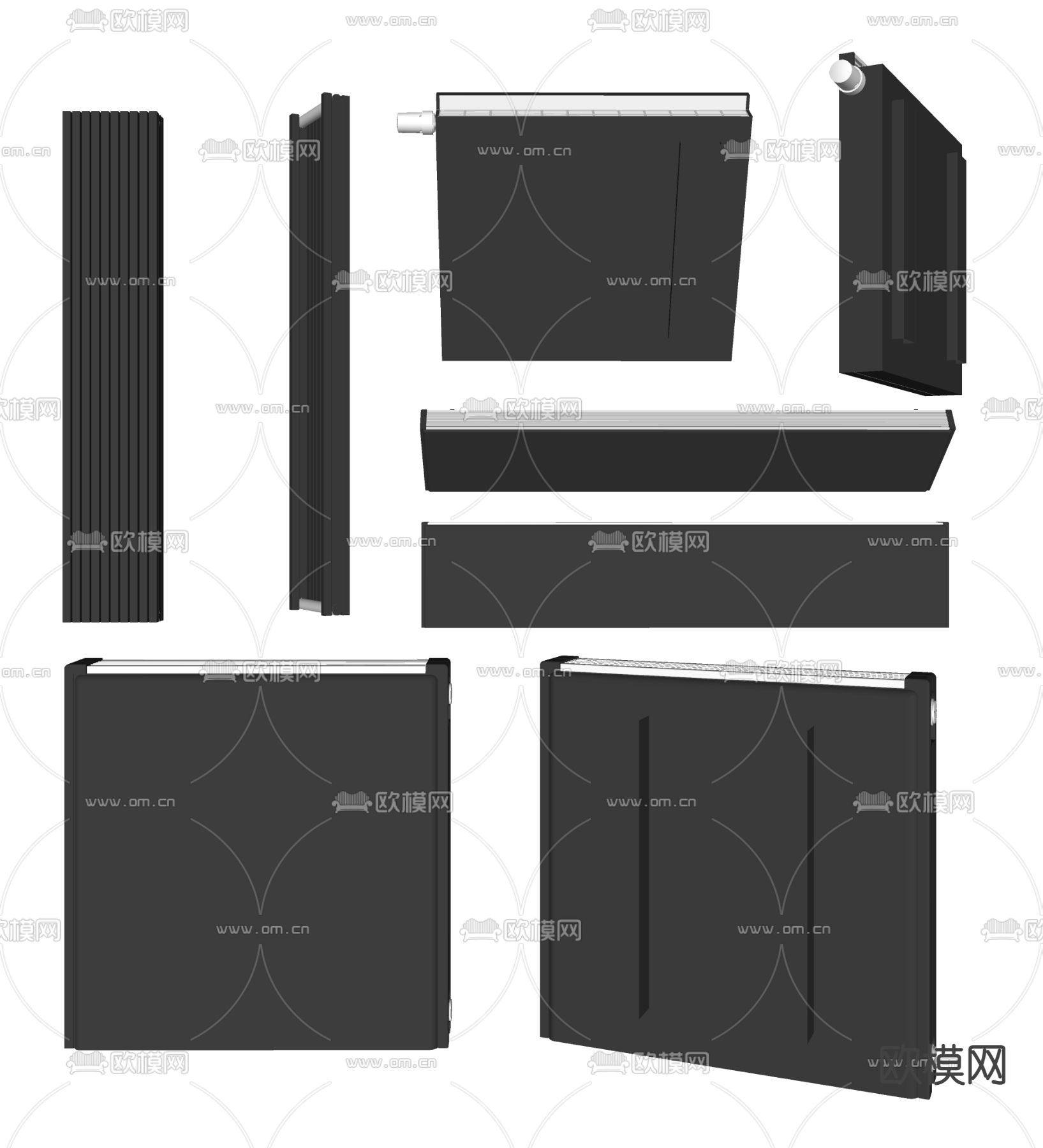 现代暖气片 散热片 取暖器su模型