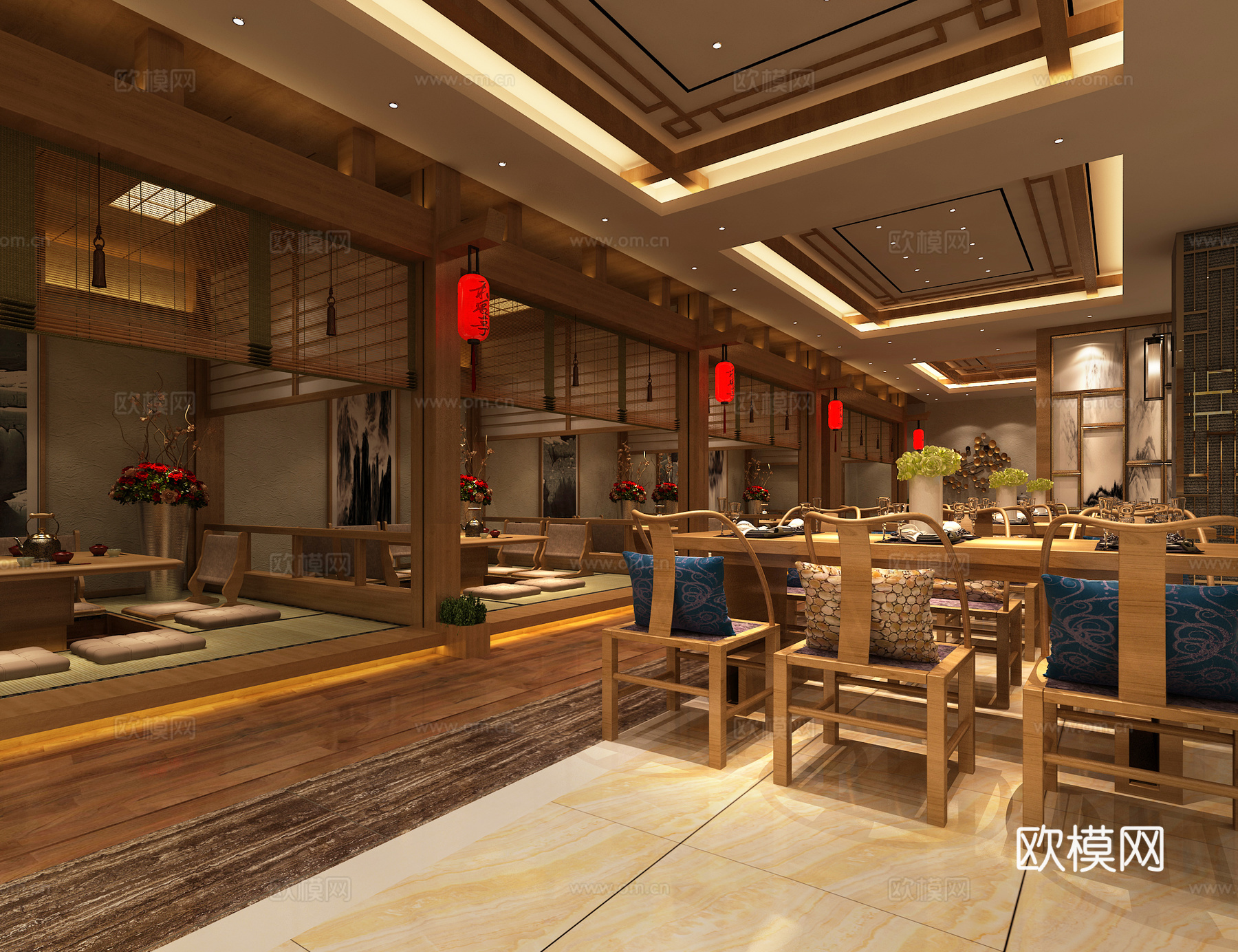 餐厅3d模型下载（渲染图3）