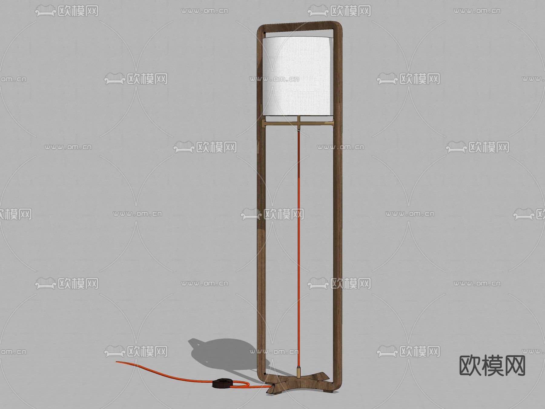 Poltrona Frau 现代落地灯su模型下载（渲染图1）