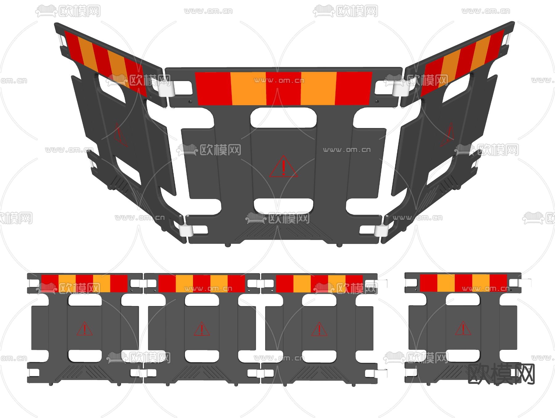围栏 护栏 防护隔断 施工围挡su模型