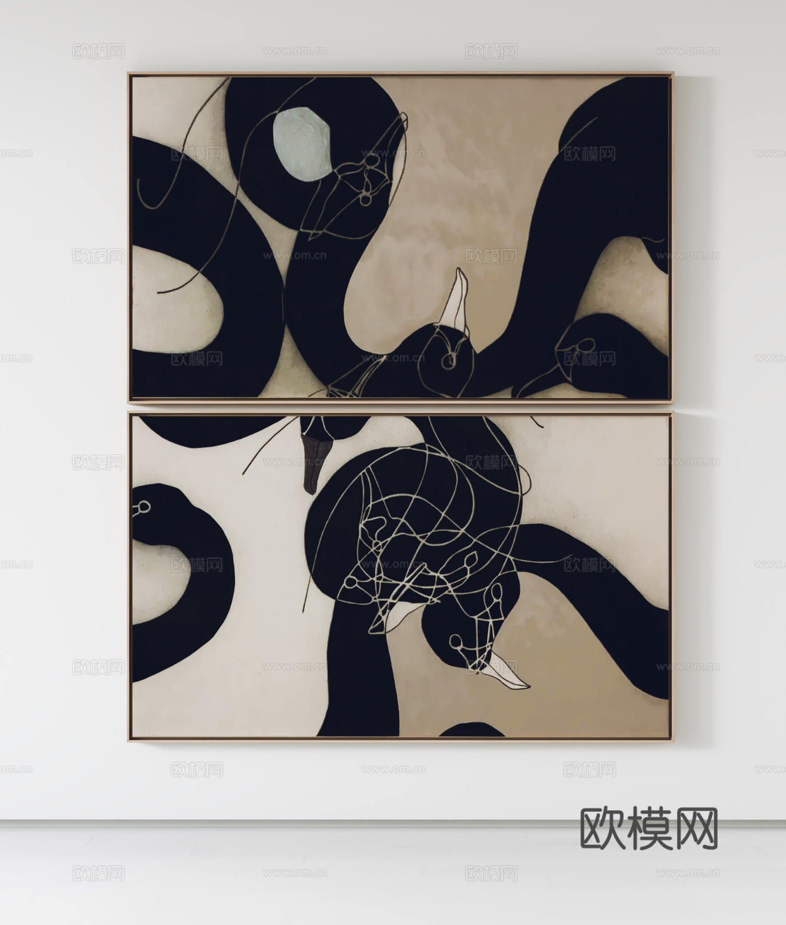 现代挂画 装饰画 客厅挂画 玄关挂画3d模型
