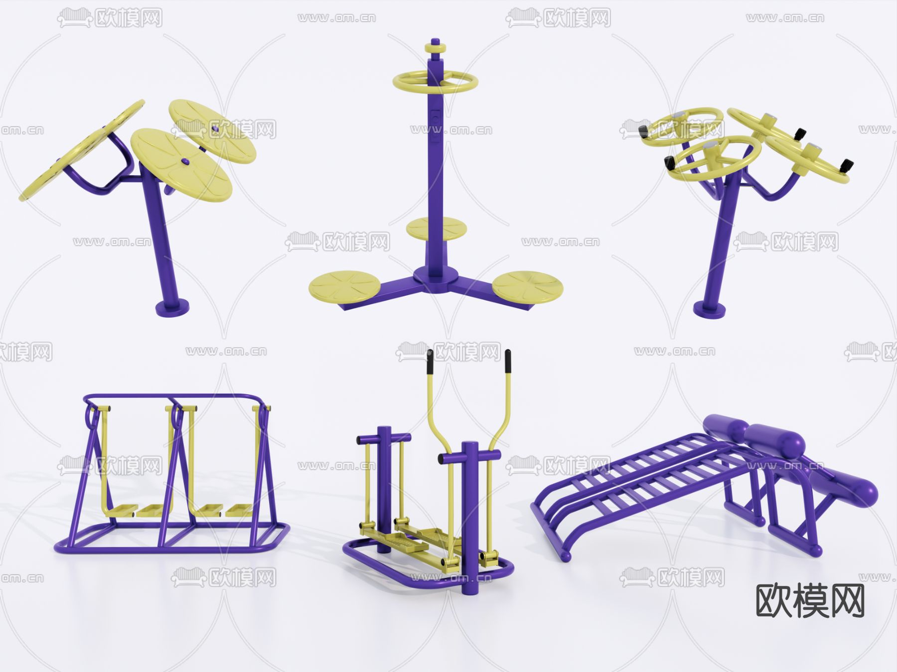 健身器材 太极轮 太空漫步su模型