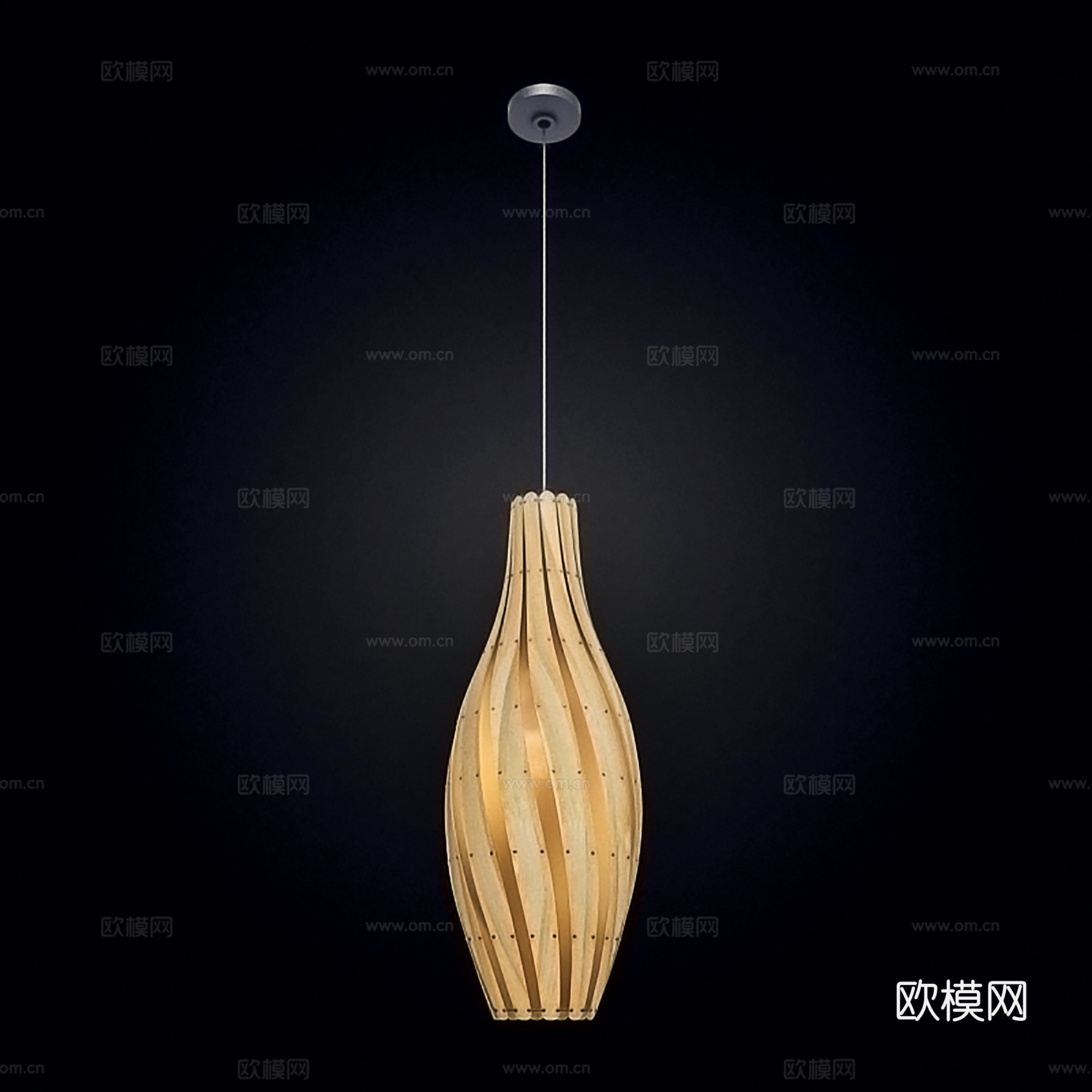 中古风吊灯 木艺吊灯  创意吊灯su模型