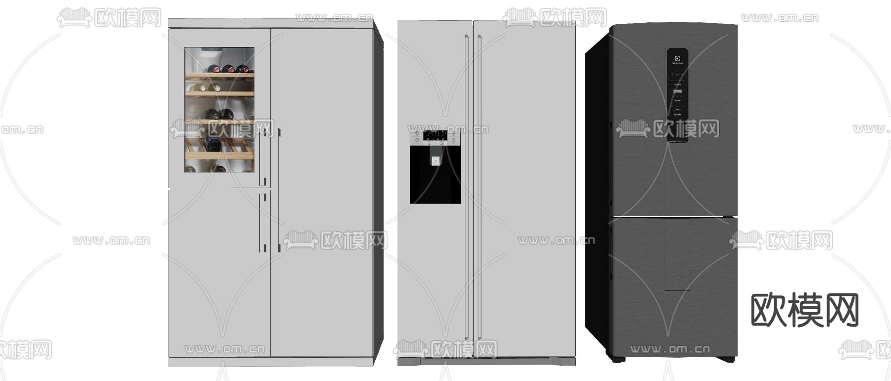 冰箱 双开门冰箱 冷藏柜su模型