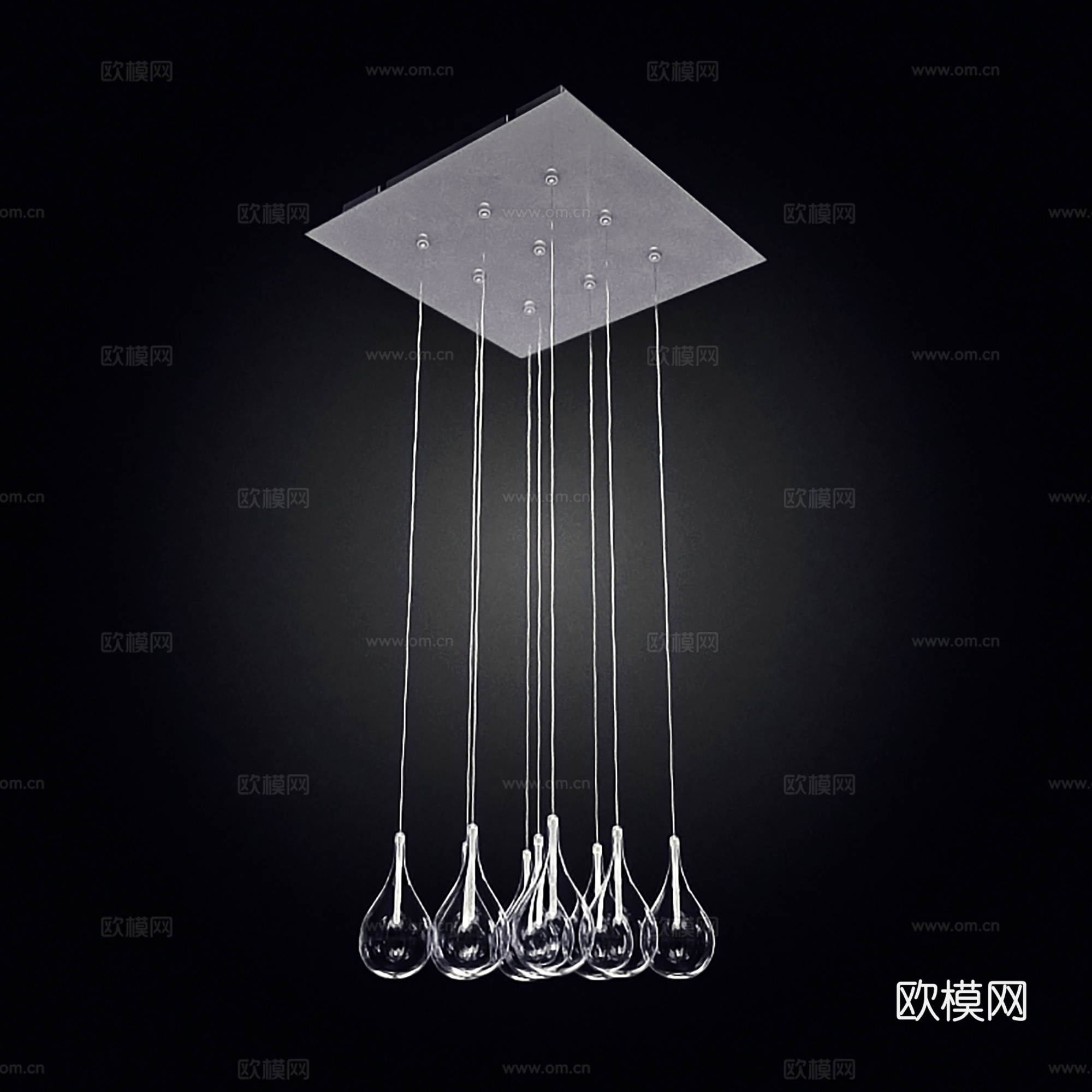 现代吊灯  玻璃吊灯  创意小吊灯su模型