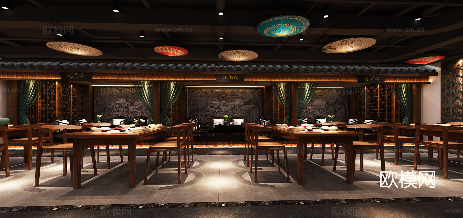 餐厅3d模型下载（渲染图1）