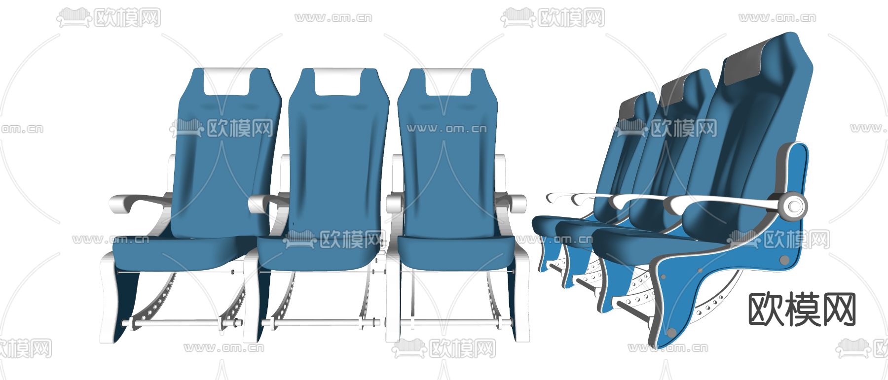 高铁座椅 火车座椅su模型