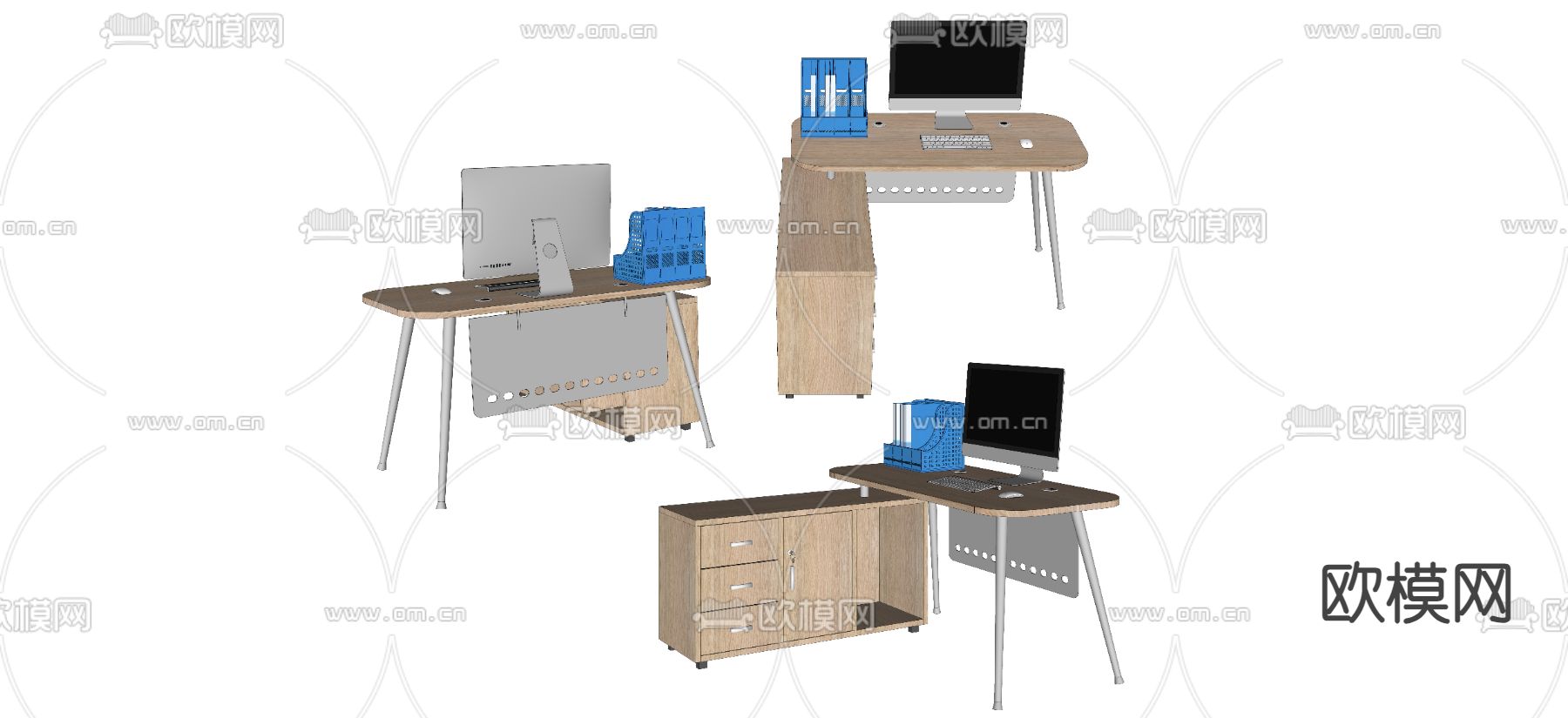 办公桌 工作台 书桌su模型